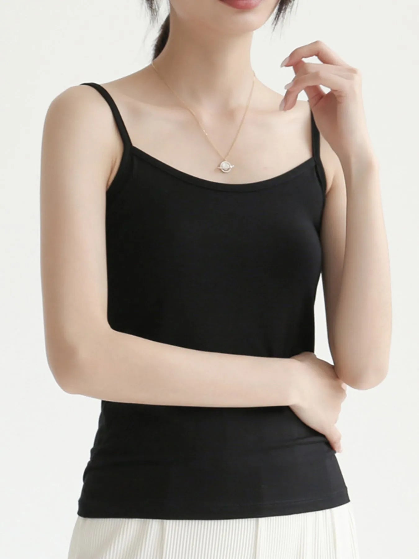 Solid Color Scoop Neck Cami - Lookzlike