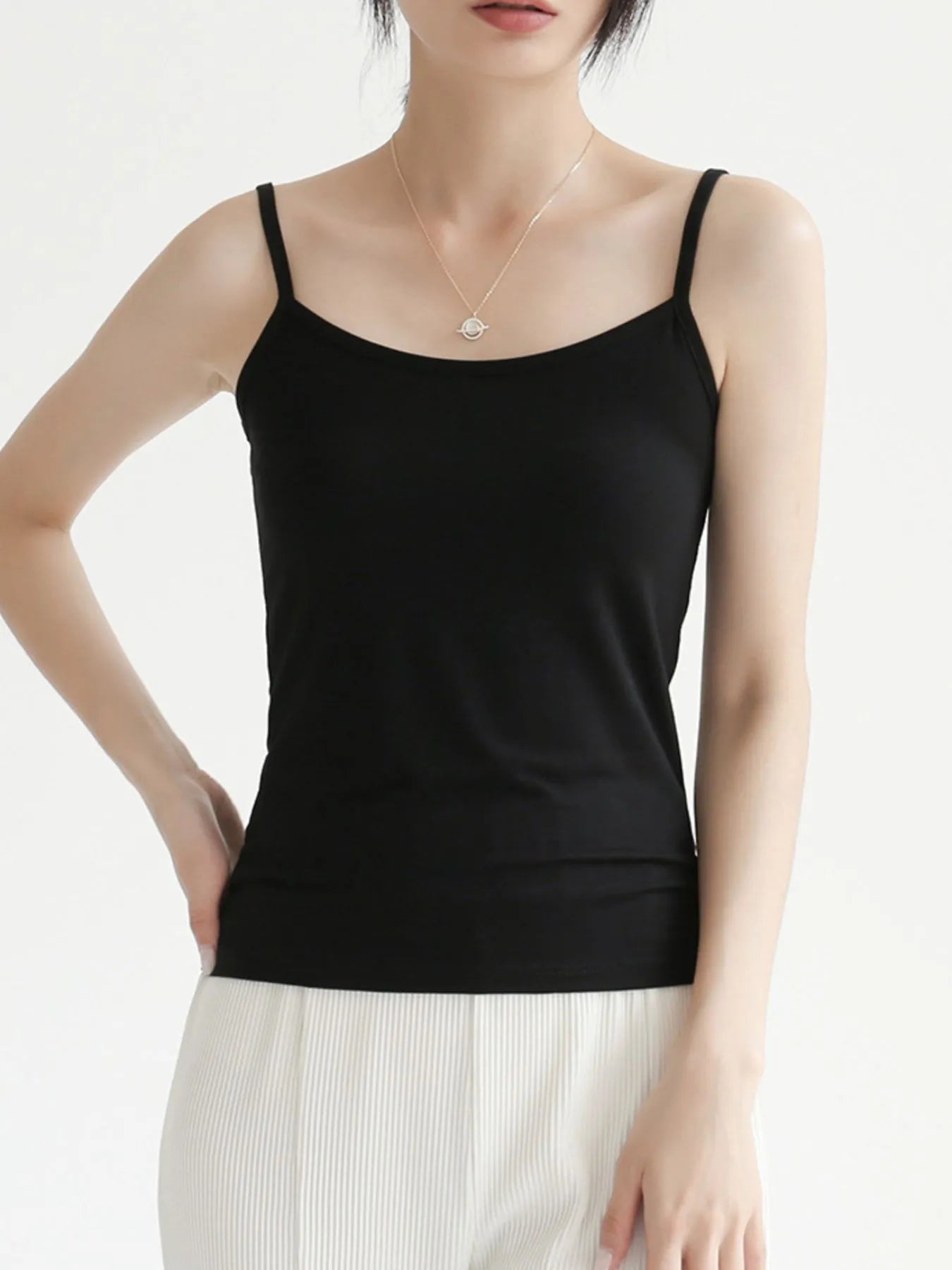 Solid Color Scoop Neck Cami - Lookzlike
