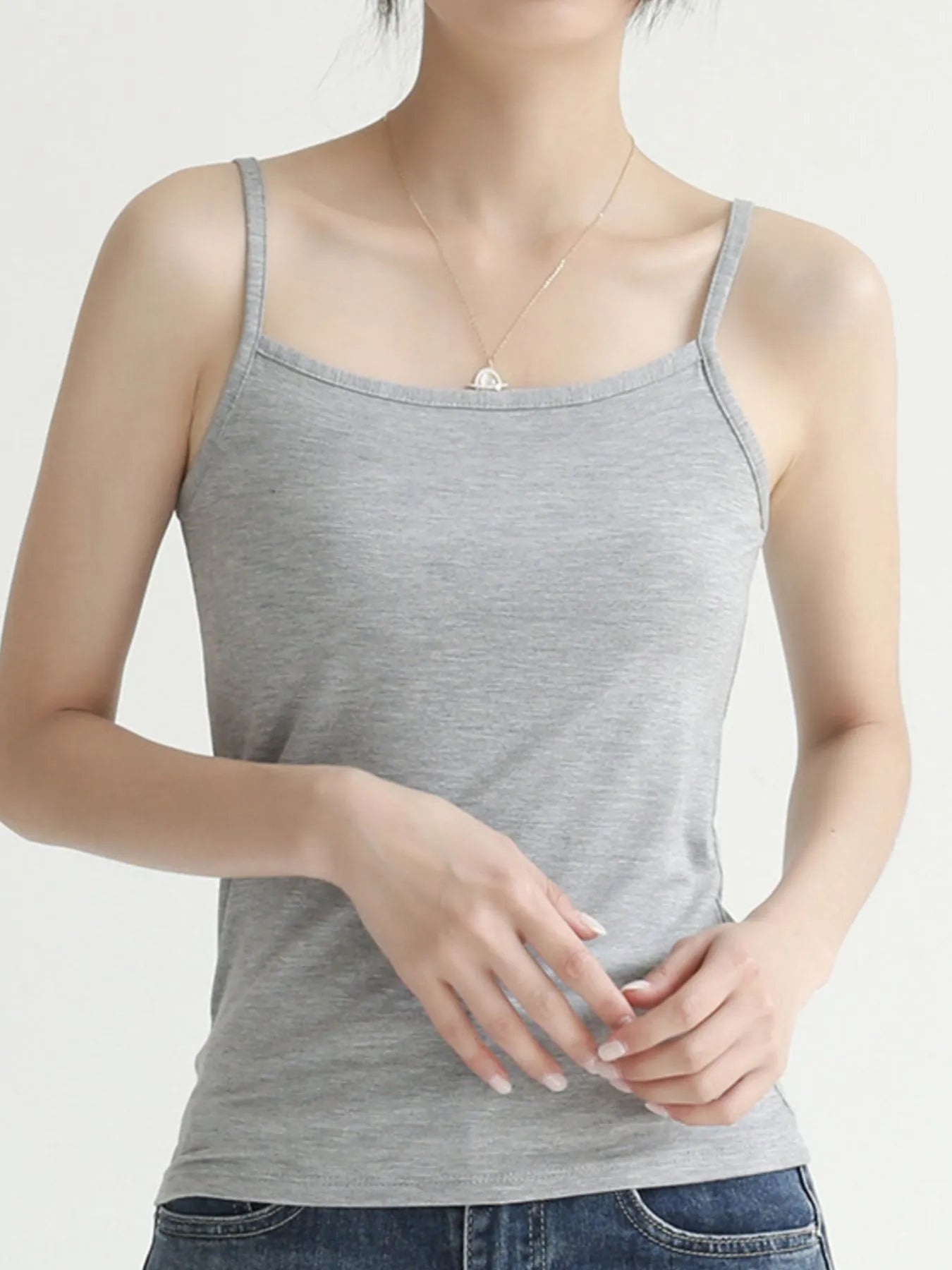 Solid Color Scoop Neck Cami - Lookzlike