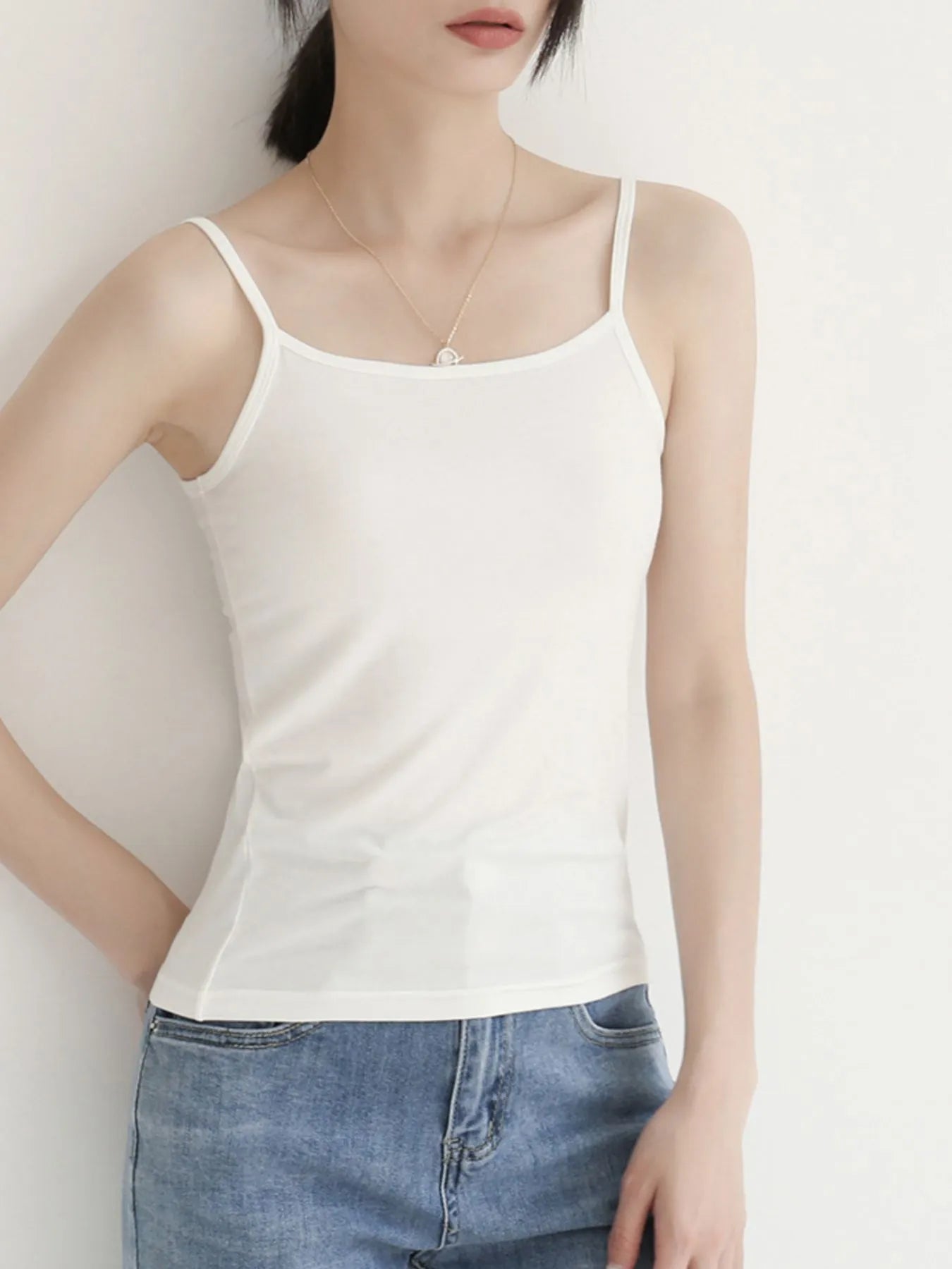 Solid Color Scoop Neck Cami - Lookzlike