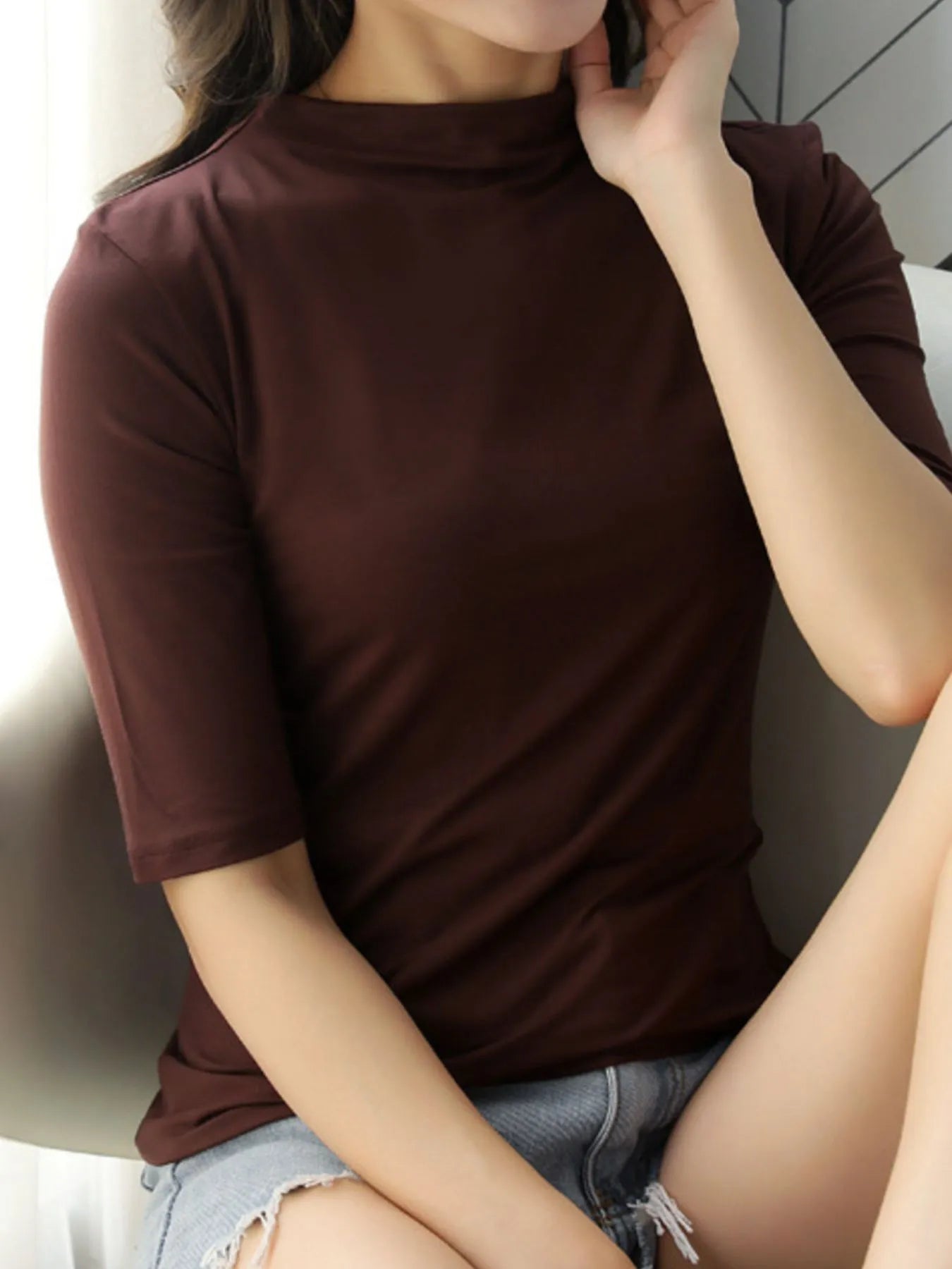 Solid Color Short Sleeve T-Shirt - Lookzlike