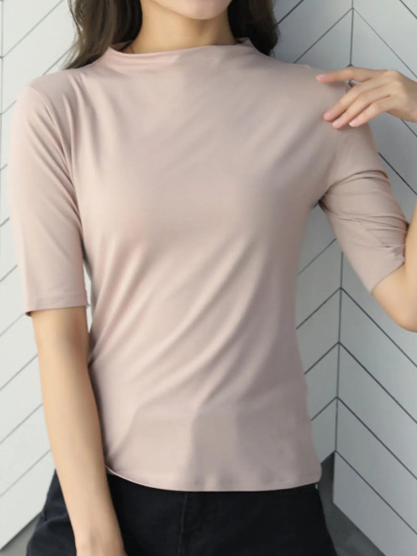 Solid Color Short Sleeve T-Shirt - Lookzlike