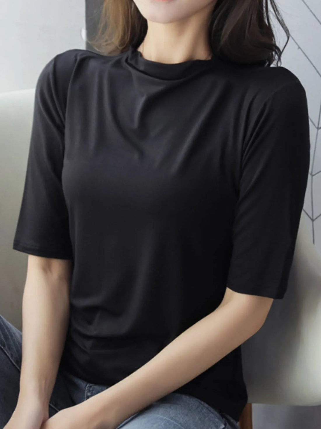 Solid Color Short Sleeve T-Shirt - Lookzlike