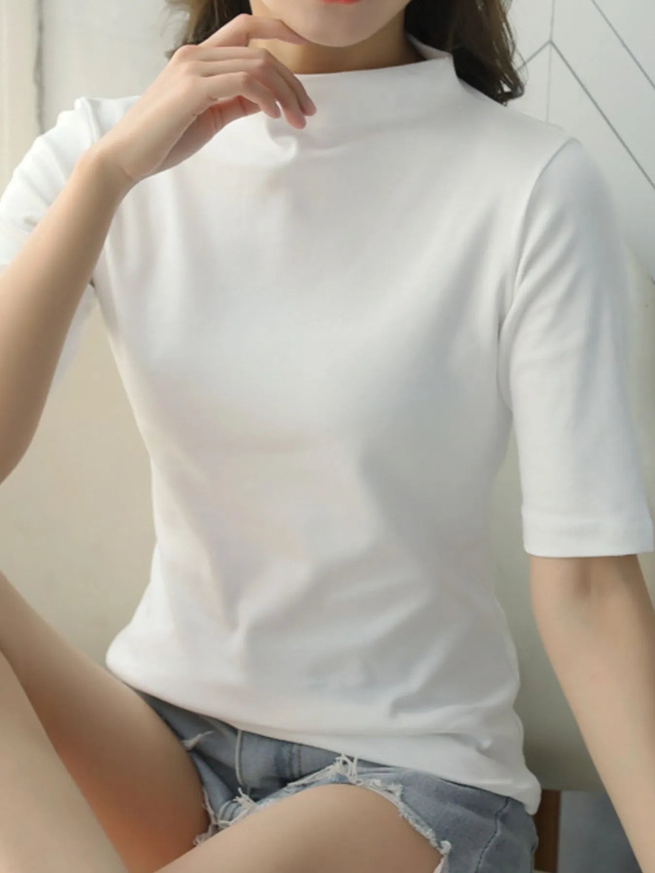 Solid Color Short Sleeve T-Shirt - Lookzlike