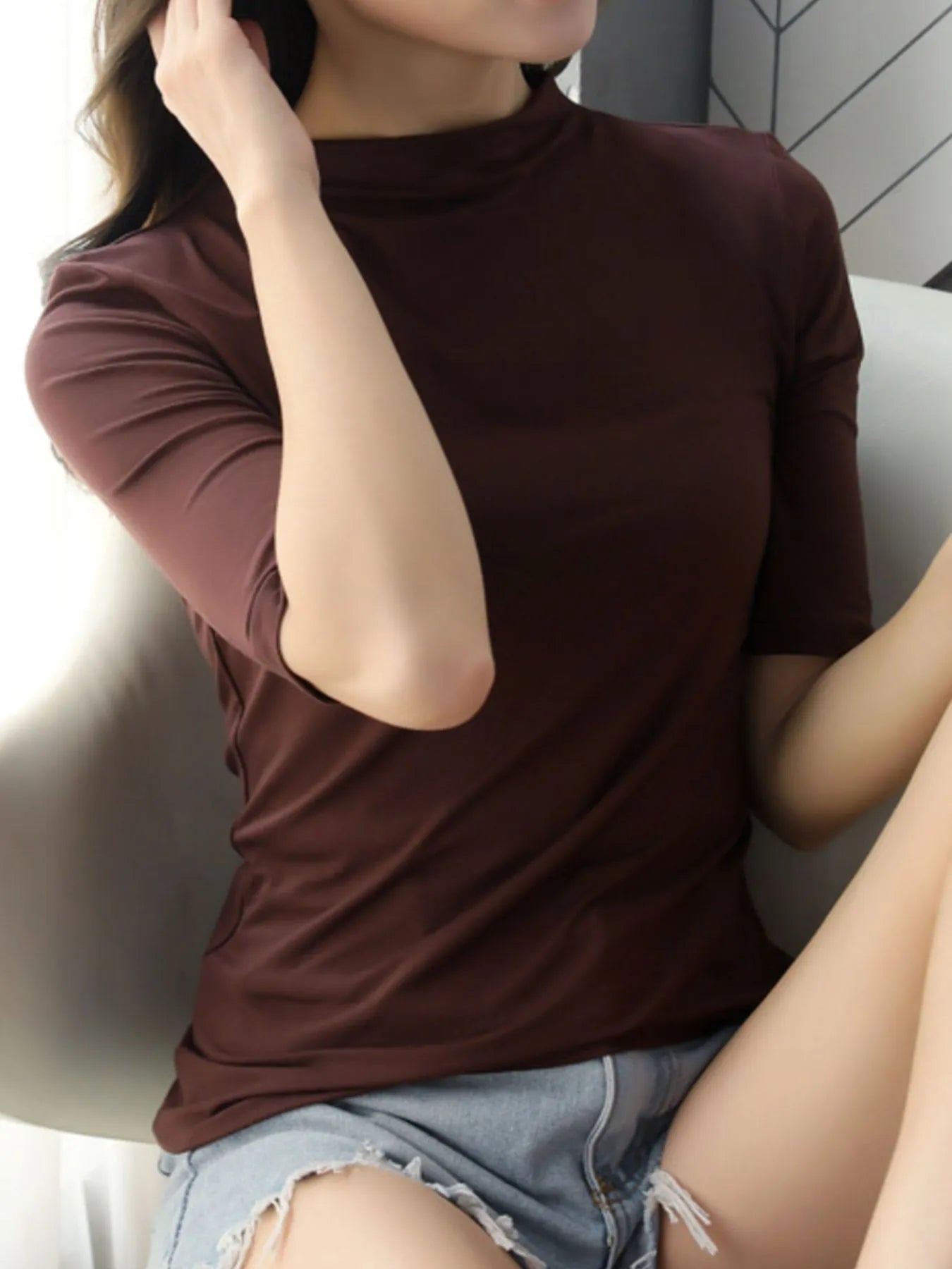 Solid Color Short Sleeve T-Shirt - Lookzlike