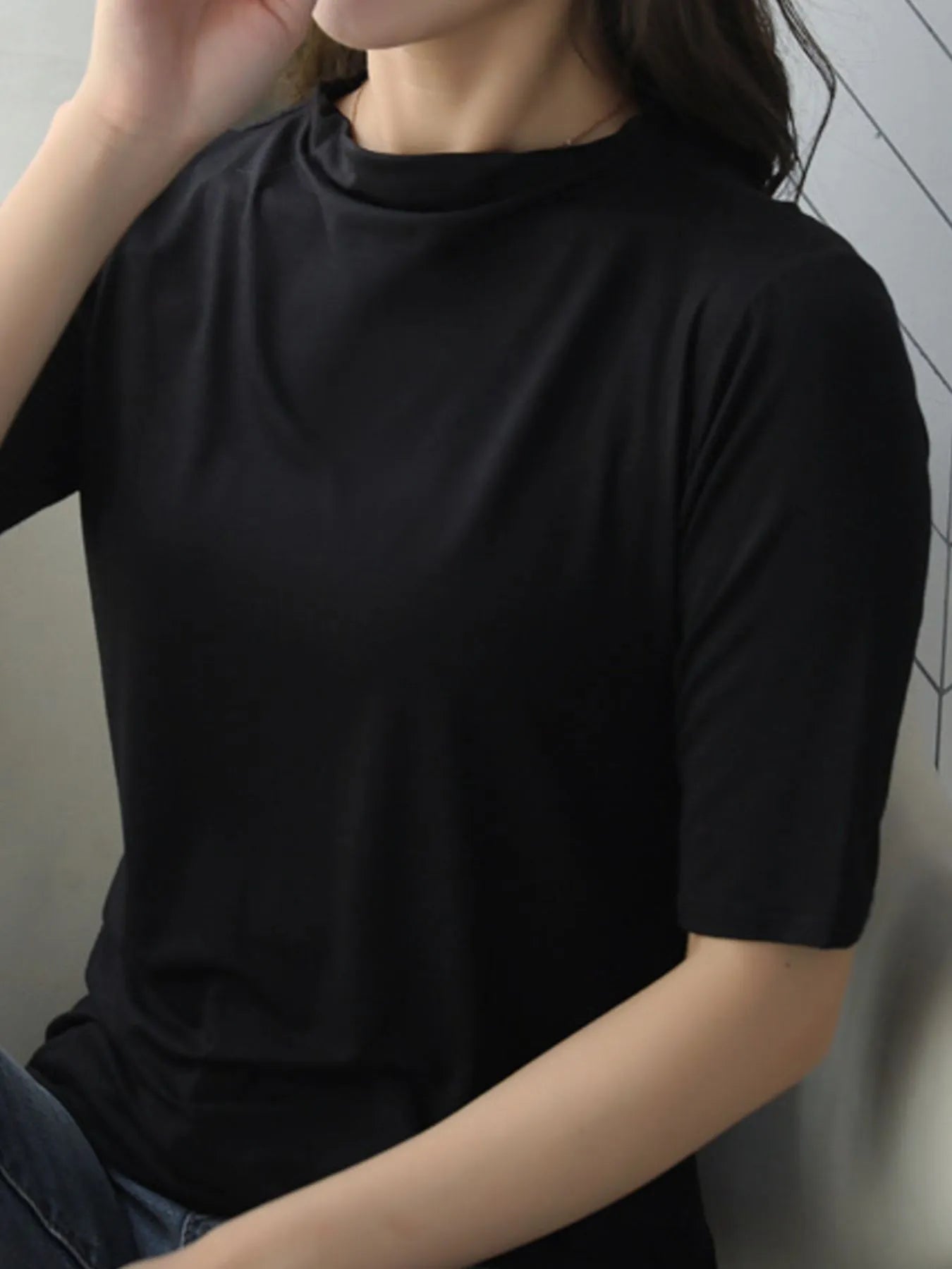 Solid Color Short Sleeve T-Shirt - Lookzlike