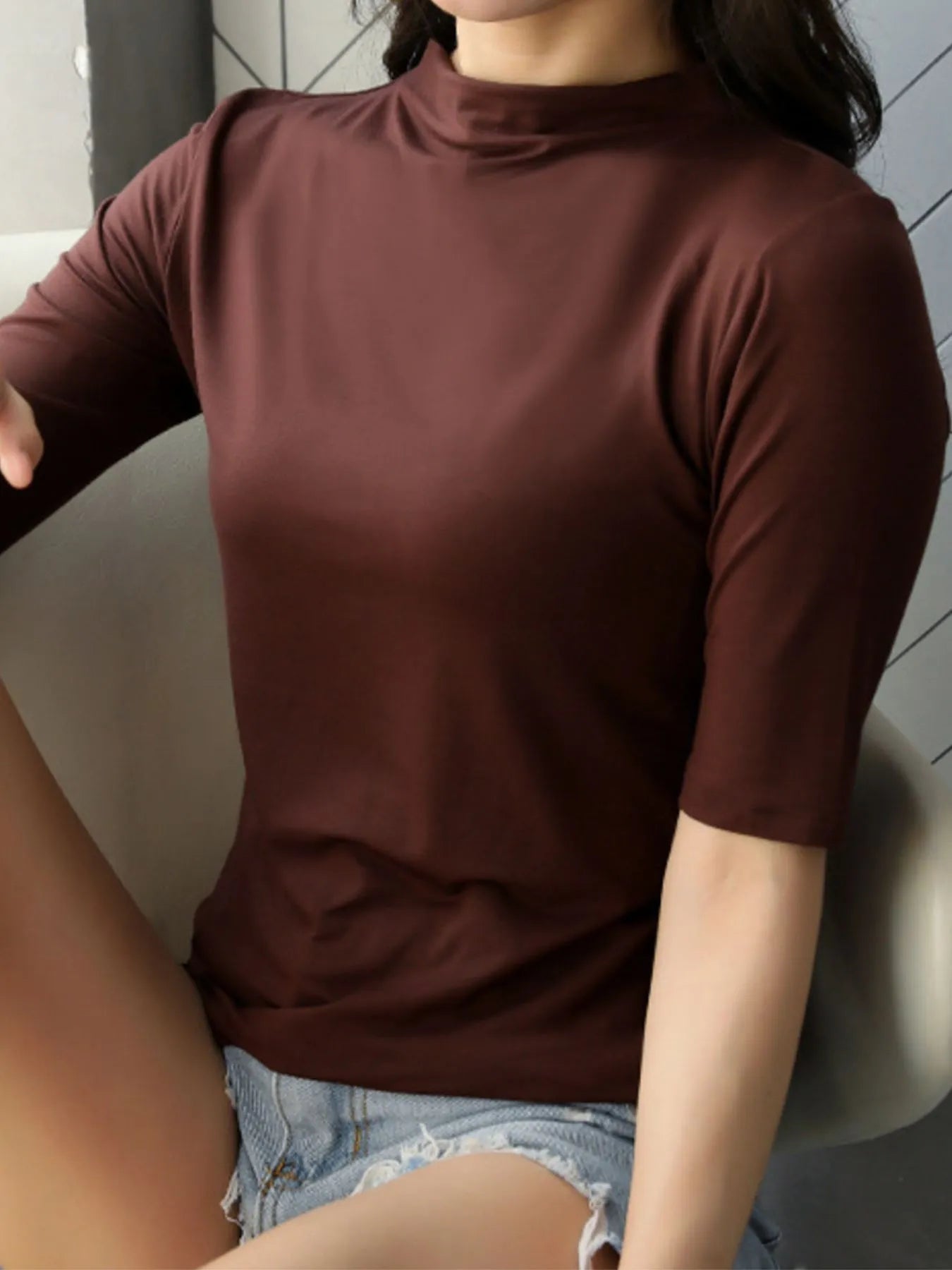 Solid Color Short Sleeve T-Shirt - Lookzlike