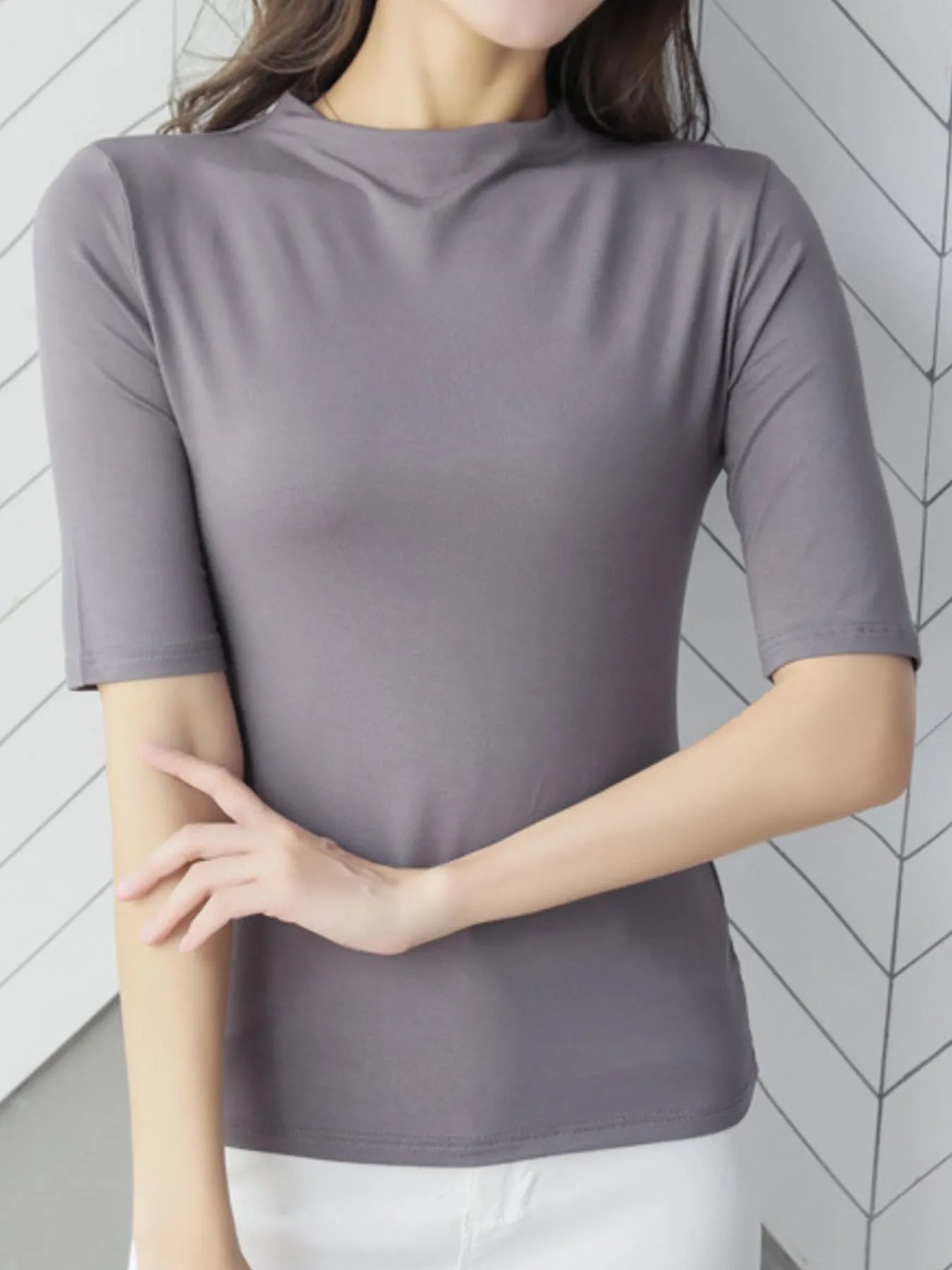 Solid Color Short Sleeve T-Shirt - Lookzlike