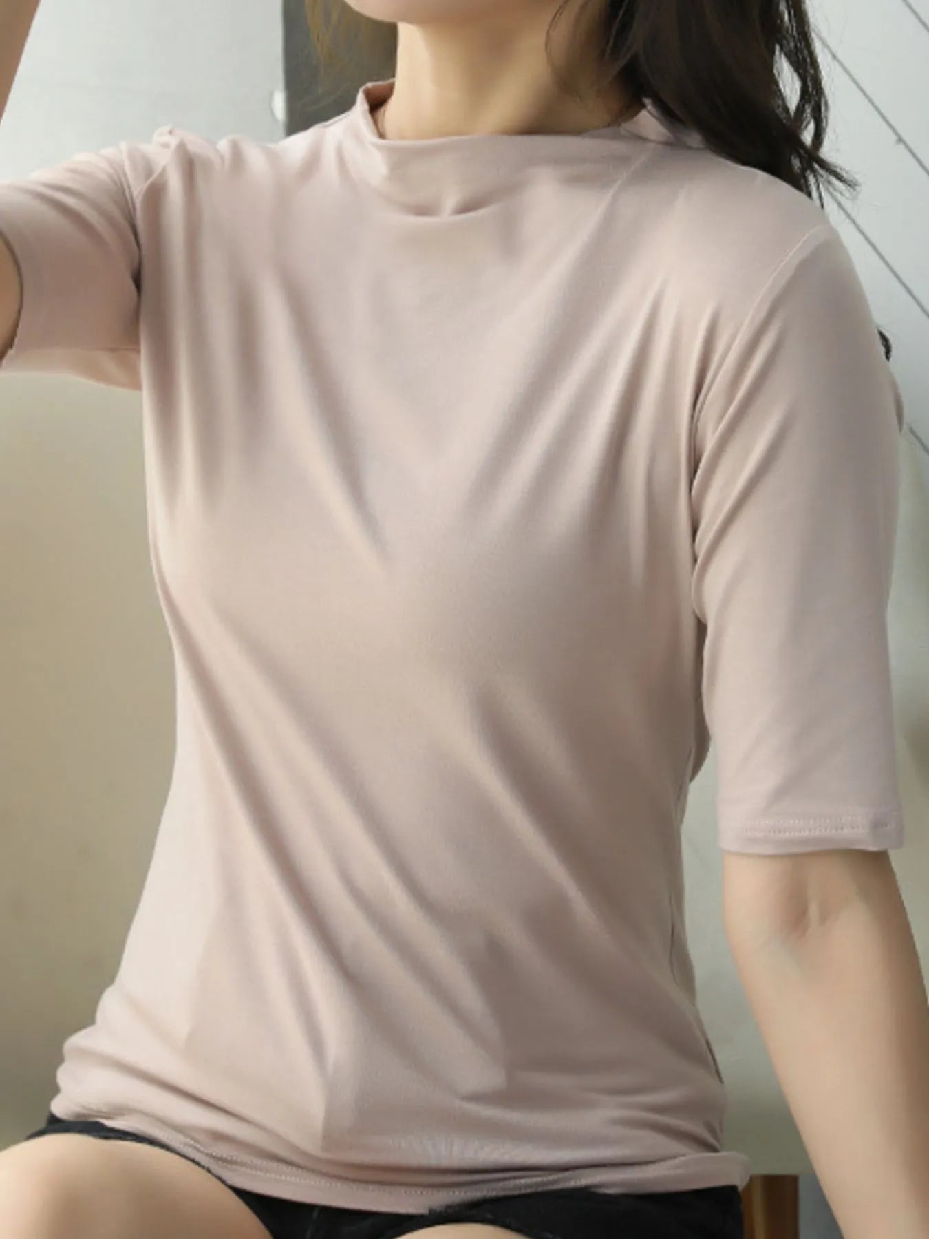 Solid Color Short Sleeve T-Shirt - Lookzlike