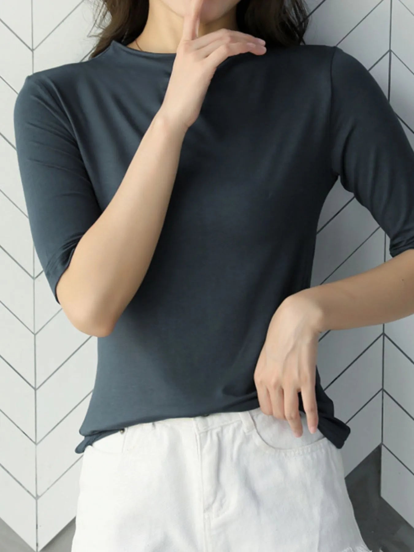Solid Color Short Sleeve T-Shirt - Lookzlike