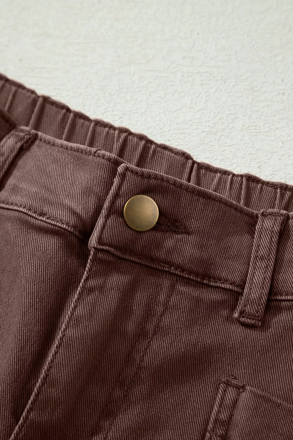 Solid Color Square Patch Pocket Ankle-length Barrel Jeans designed for comfort and style at Lookzlike