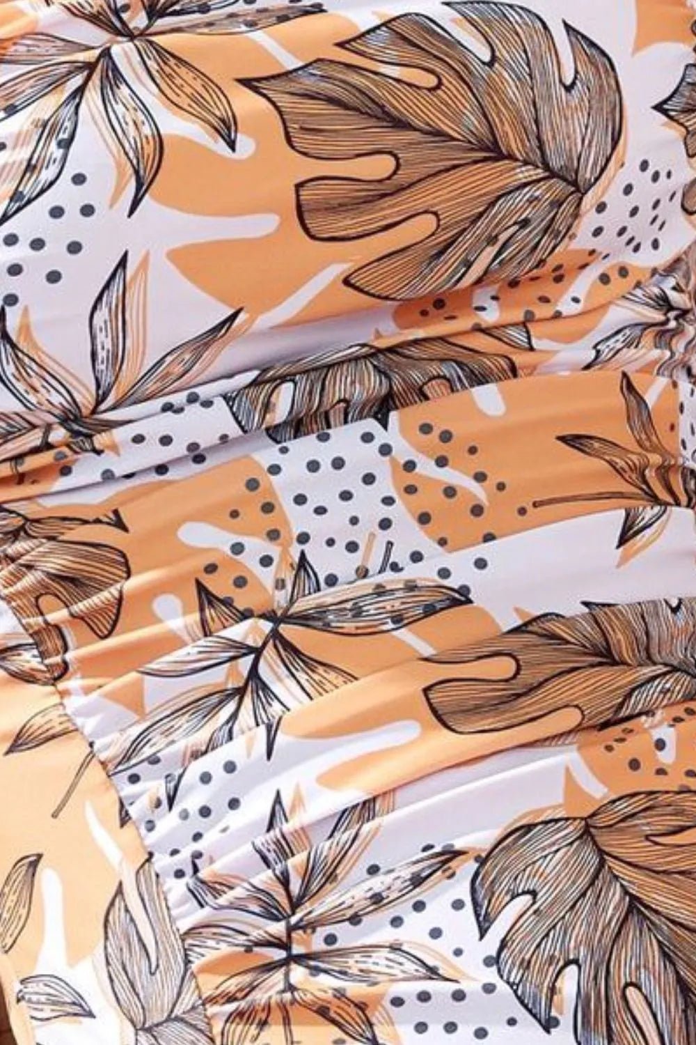 Square Neck Printed One-Piece Swimwear and Cover Up Swim Set - Lookzlike
