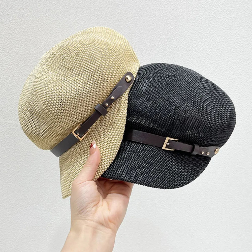 Straw Woven Buckle Hat - Lookzlike