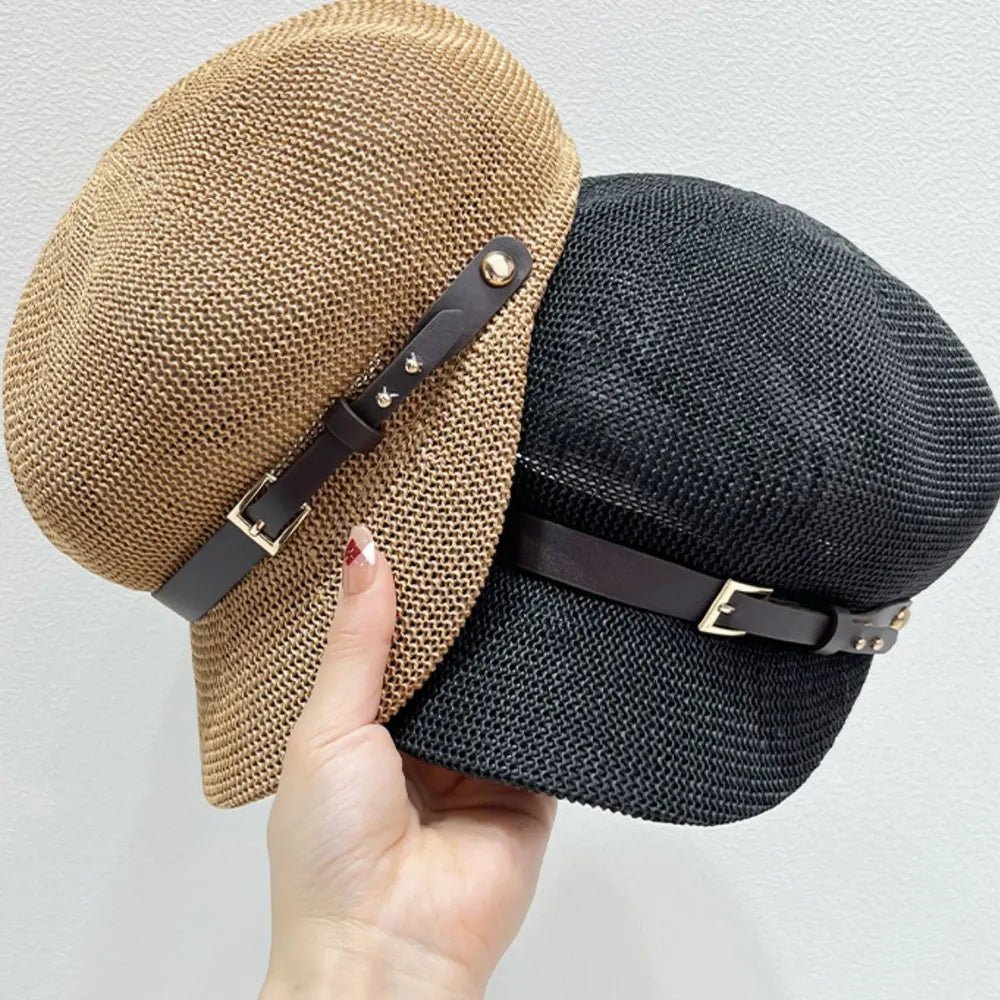 Straw Woven Buckle Hat - Lookzlike