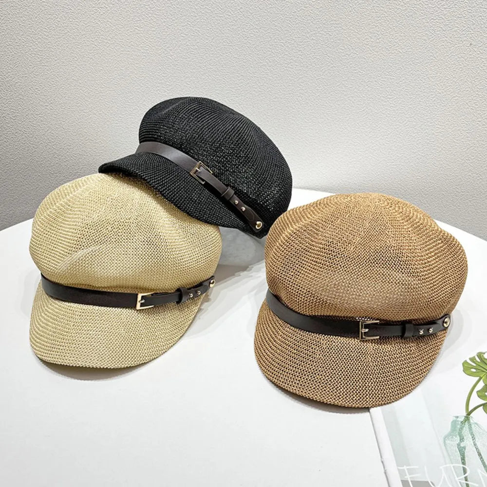 Straw Woven Buckle Hat - Lookzlike