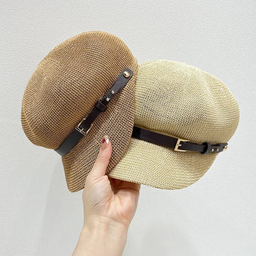 Straw Woven Buckle Hat - Lookzlike