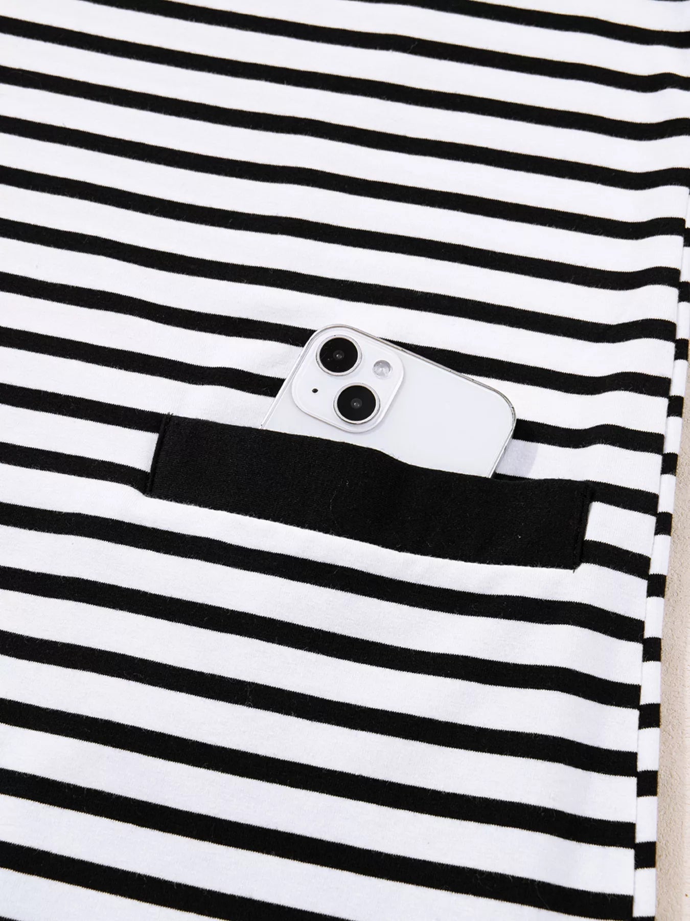 Stripe Buttoned Front Collared Long Sleeve T Shirt Dress with Pockets designed for comfort and style at Lookzlike