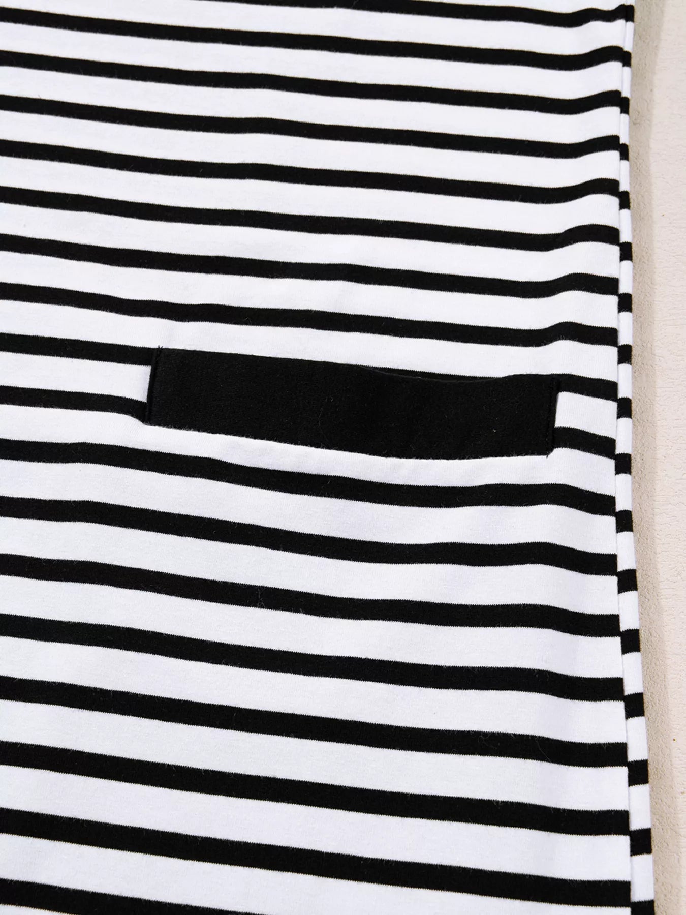 Stripe Buttoned Front Collared Long Sleeve T Shirt Dress with Pockets designed for comfort and style at Lookzlike