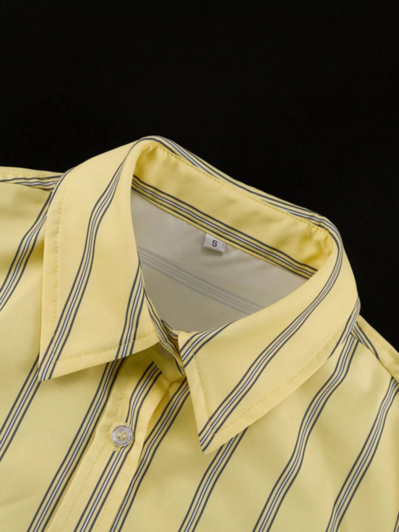 Striped Button Up Shirt and Shorts Set designed for comfort and style at Lookzlike