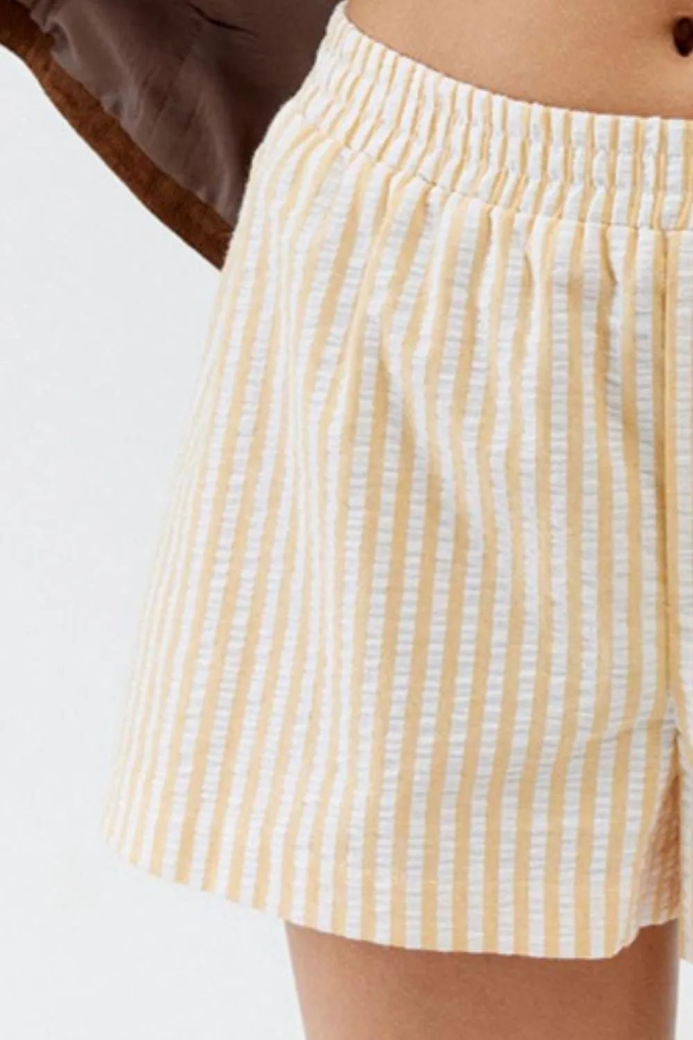 Striped Elastic Waist Shorts - Lookzlike