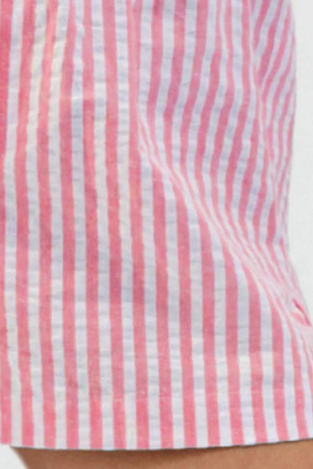 Striped Elastic Waist Shorts - Lookzlike