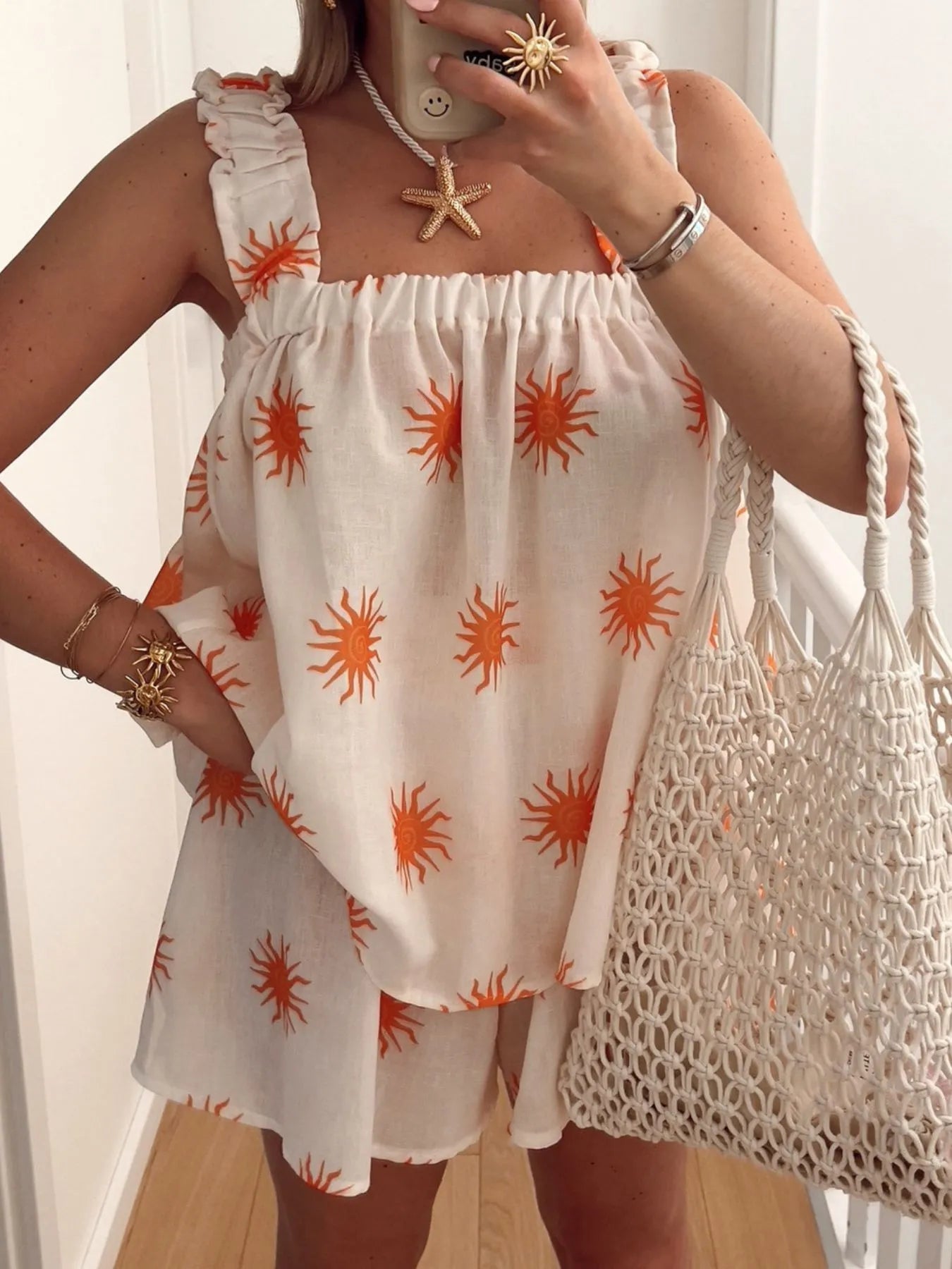 Striped Heart Cami Top and Shorts Set designed for comfort and style at Lookzlike