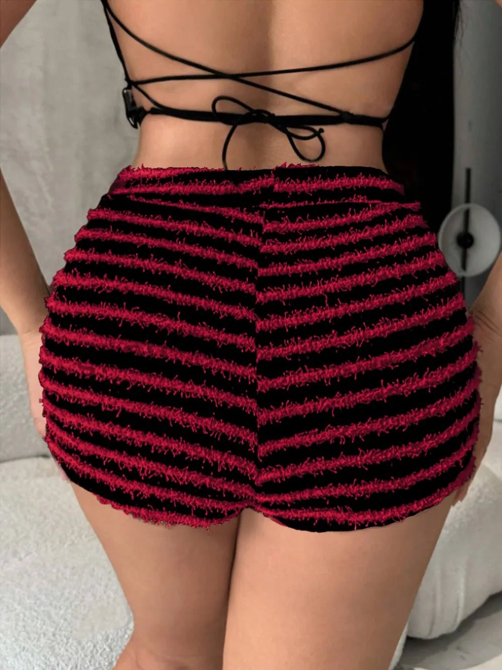Striped High Waist Shorts - Lookzlike