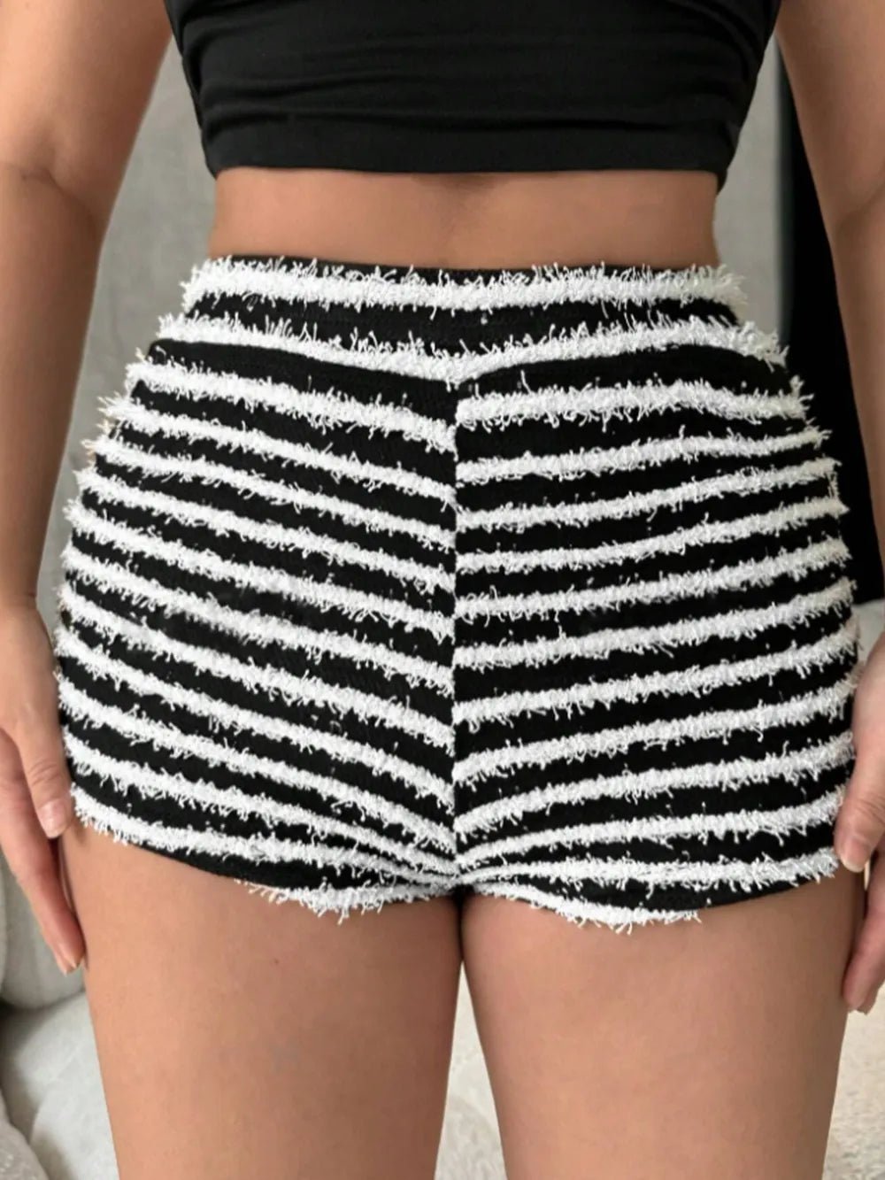 Striped High Waist Shorts - Lookzlike
