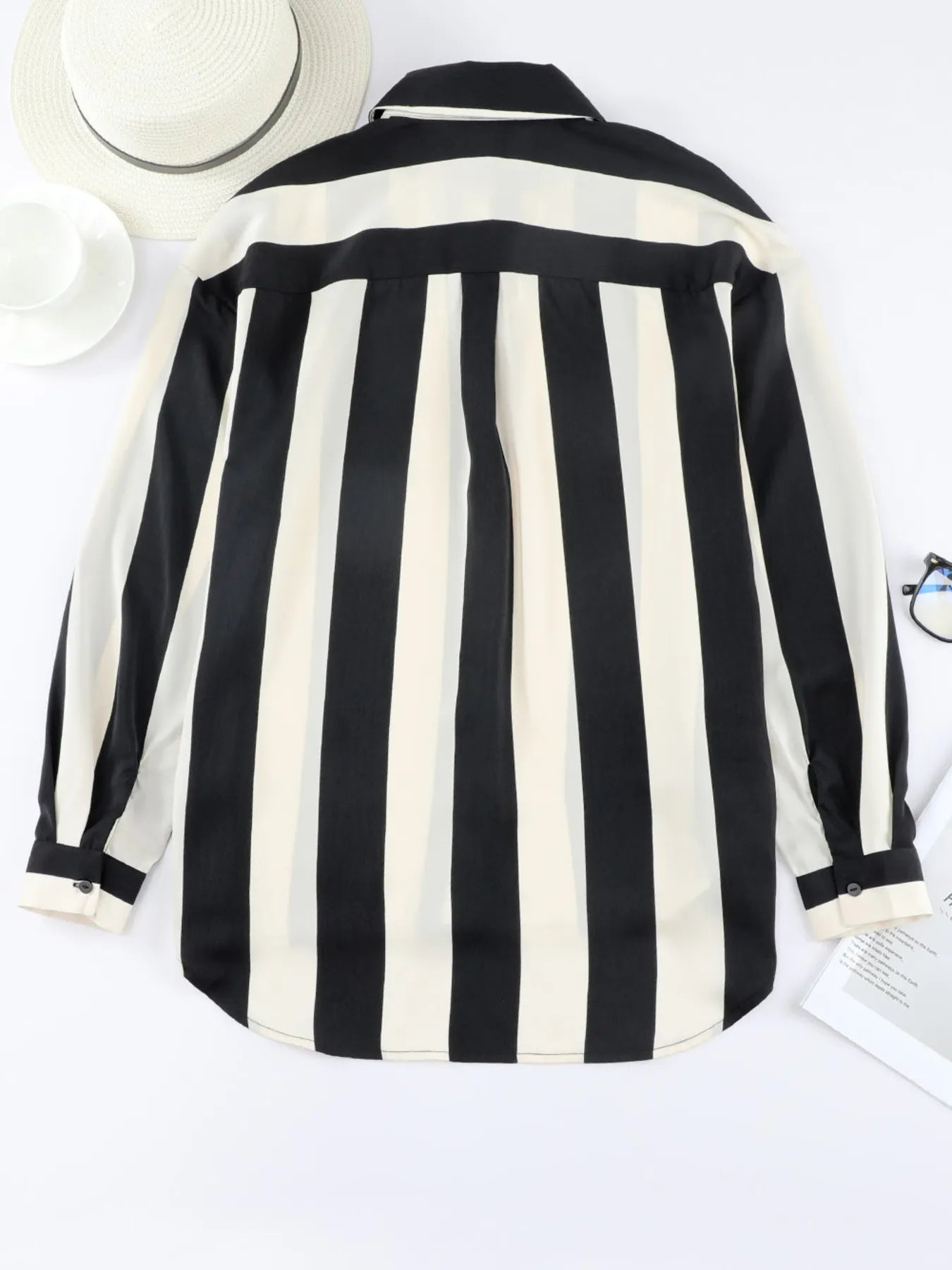 Striped Relaxed Button Up Shirt - Lookzlike