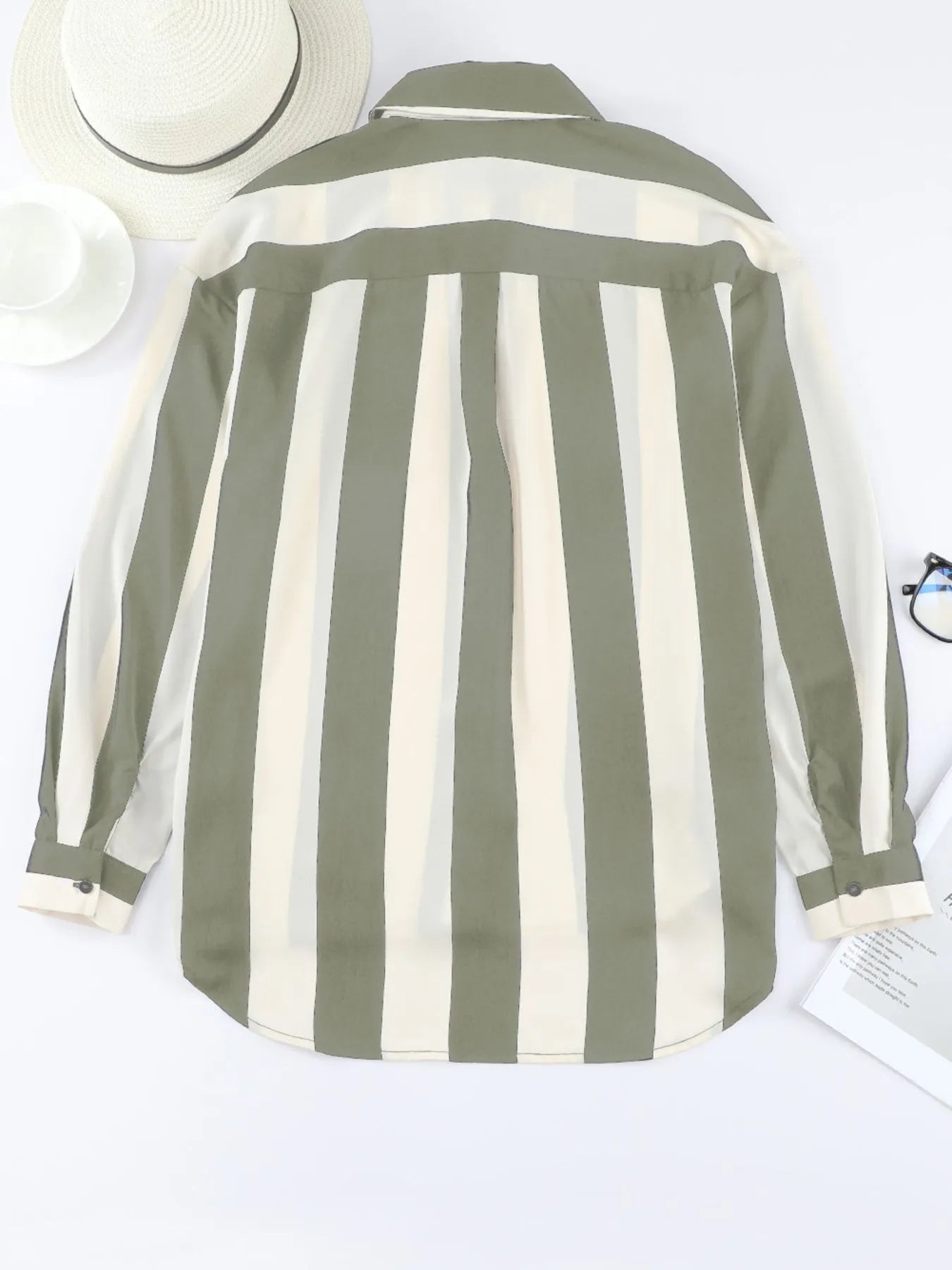 Striped Relaxed Button Up Shirt - Lookzlike