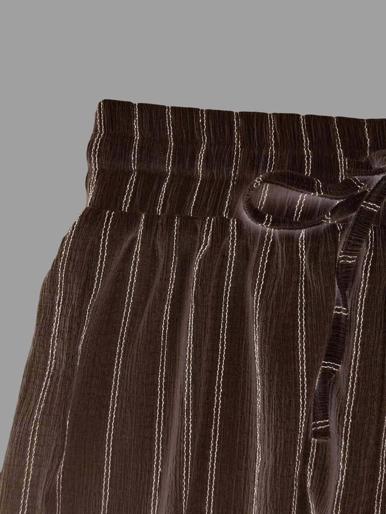 Striped Wide-Leg Drawstring Pants designed for comfort and style at Lookzlike