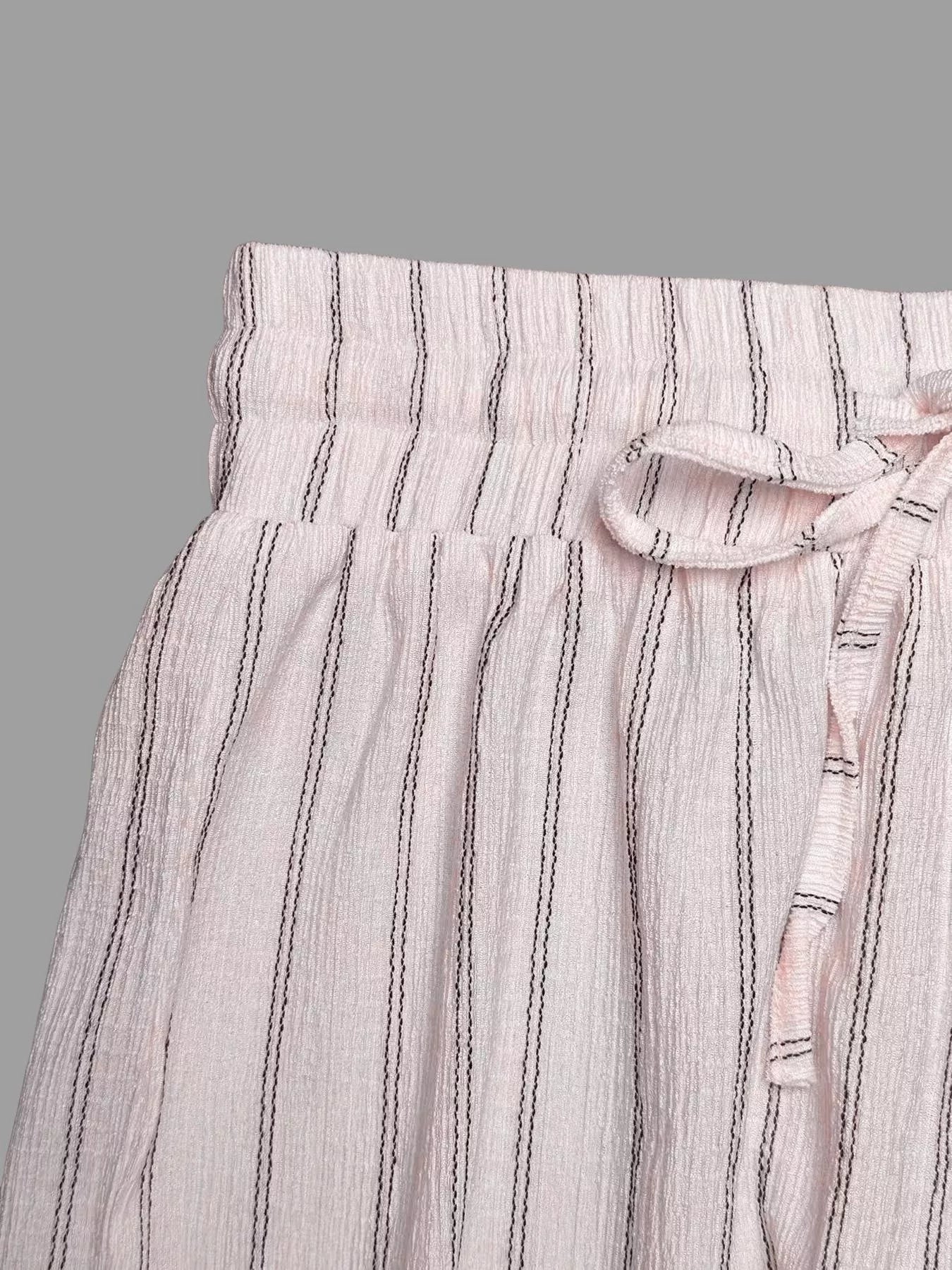 Striped Wide-Leg Drawstring Pants designed for comfort and style at Lookzlike