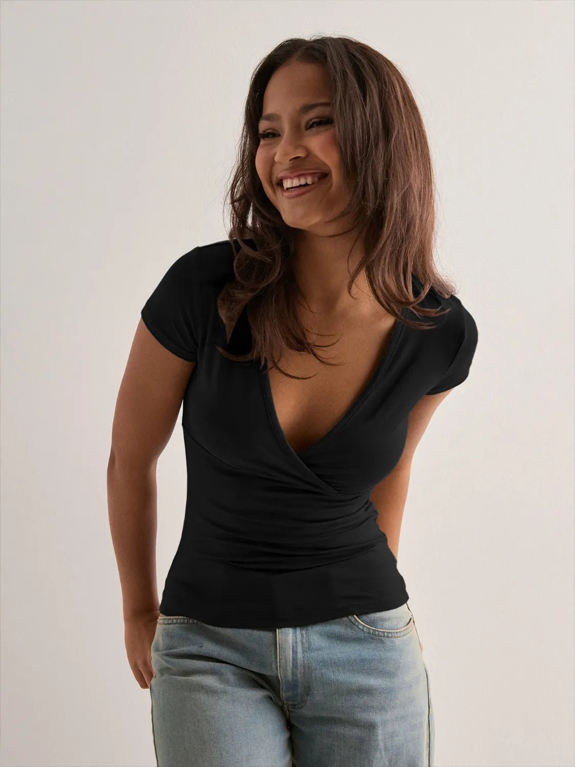 Surplice Short Sleeve T-Shirt - Lookzlike