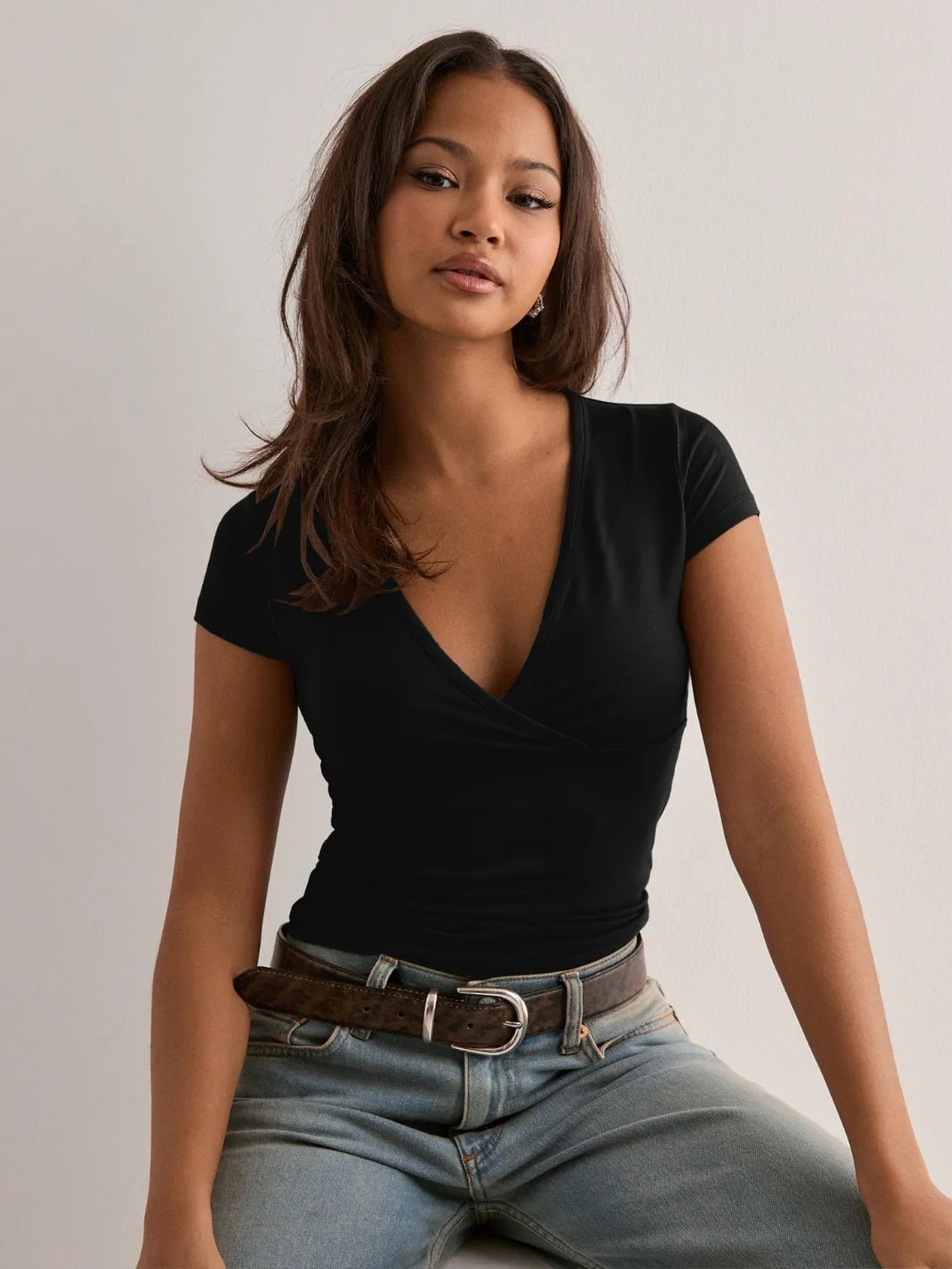 Surplice Short Sleeve T-Shirt - Lookzlike