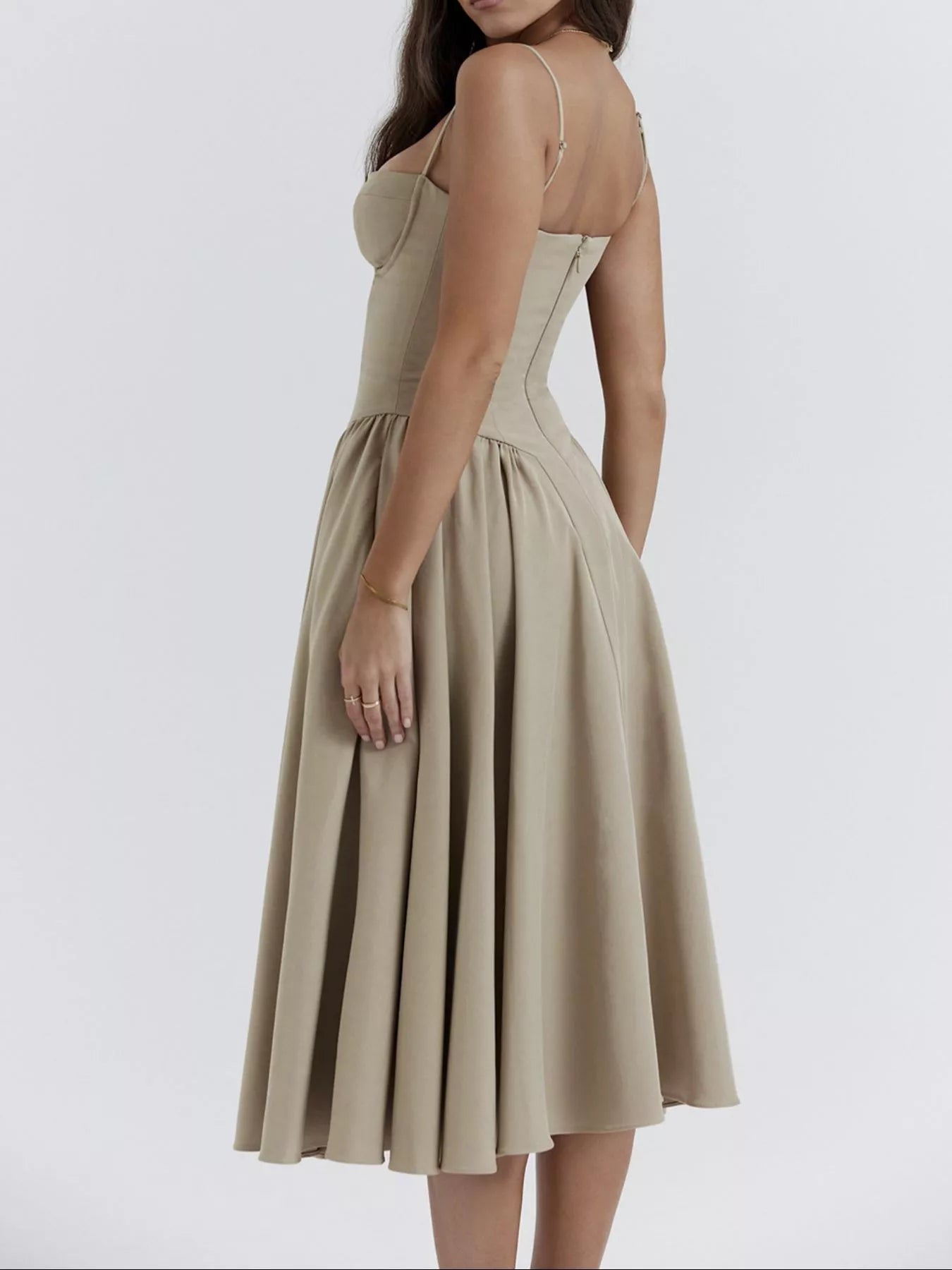 Sweetheart Neck Midi Cami Dress designed for comfort and style at Lookzlike