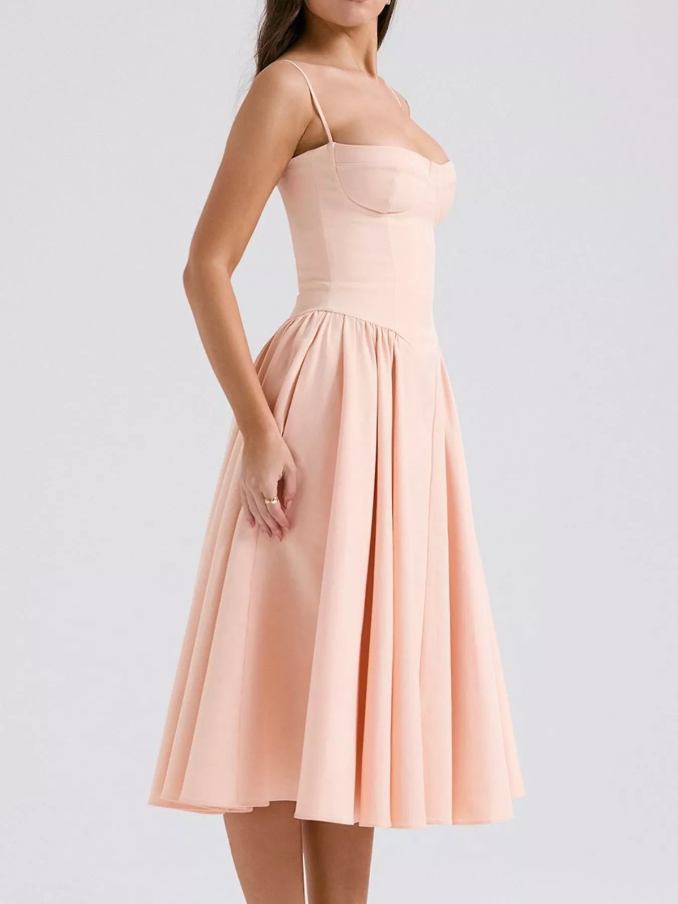 Sweetheart Neck Midi Cami Dress designed for comfort and style at Lookzlike