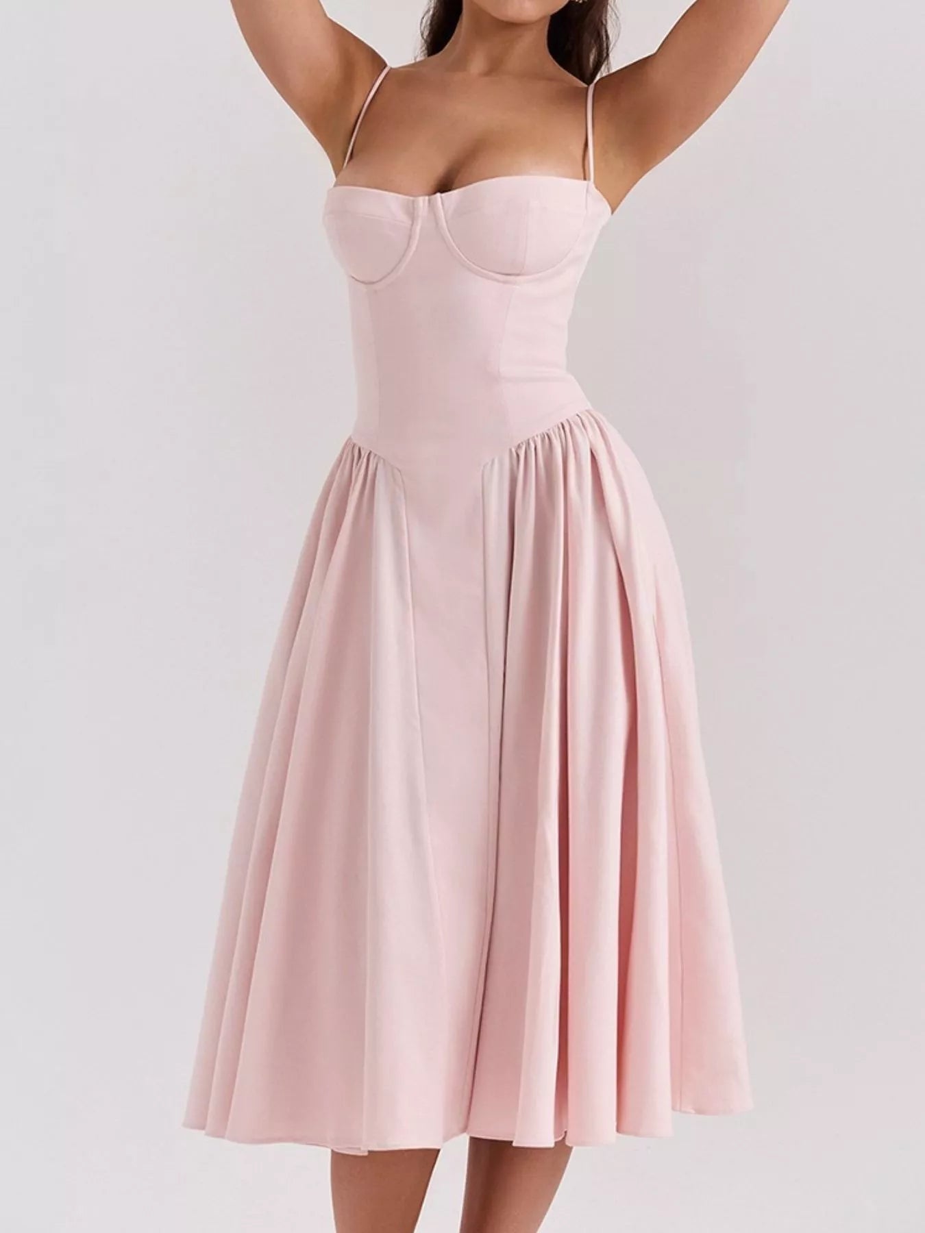 Sweetheart Neck Midi Cami Dress designed for comfort and style at Lookzlike