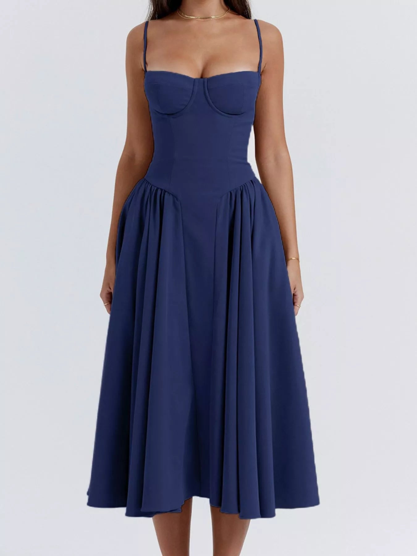 Sweetheart Neck Midi Cami Dress designed for comfort and style at Lookzlike