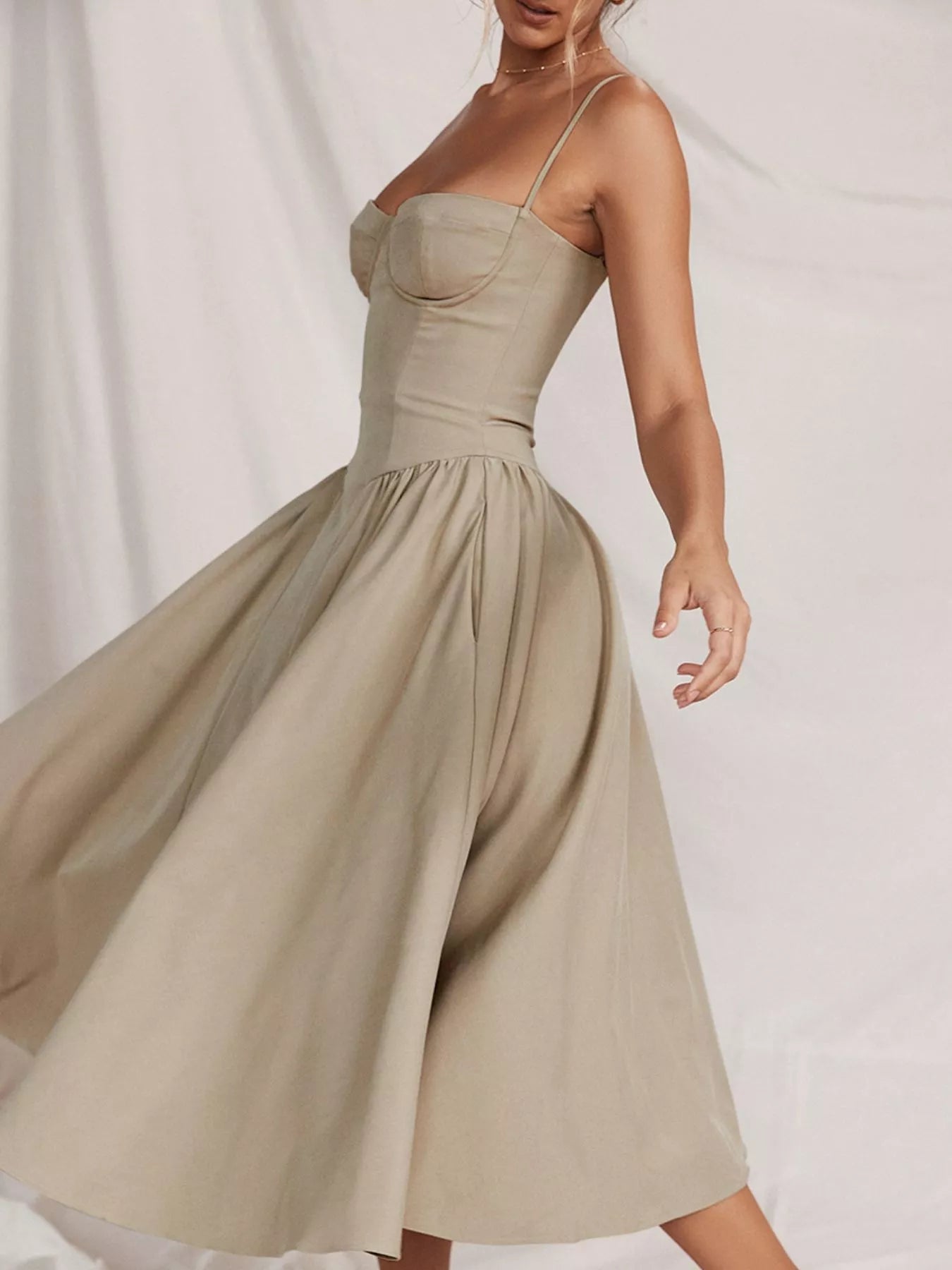 Sweetheart Neck Midi Cami Dress designed for comfort and style at Lookzlike