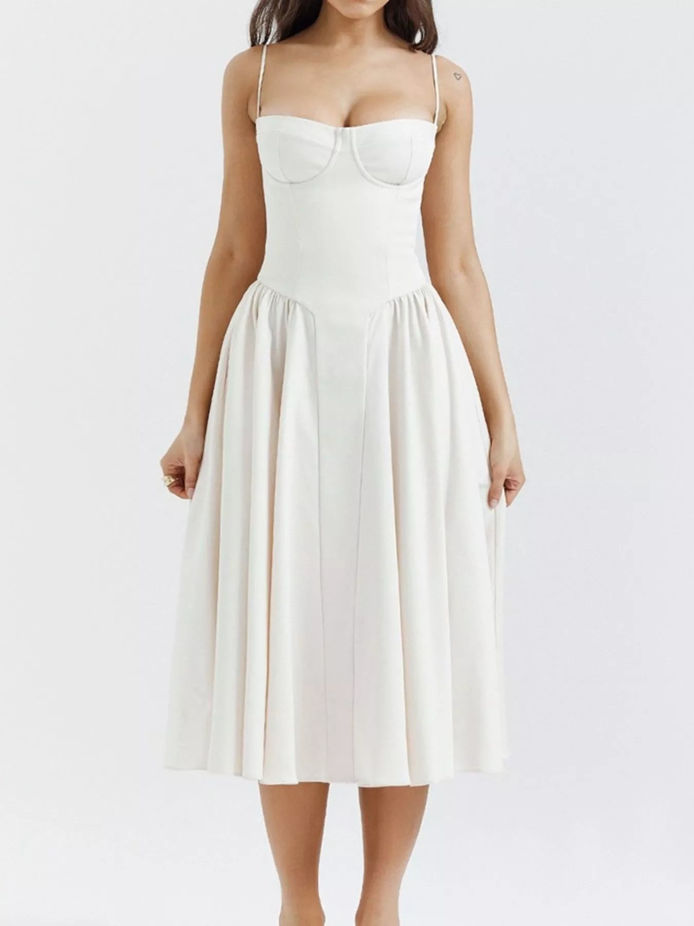 Sweetheart Neck Midi Cami Dress designed for comfort and style at Lookzlike