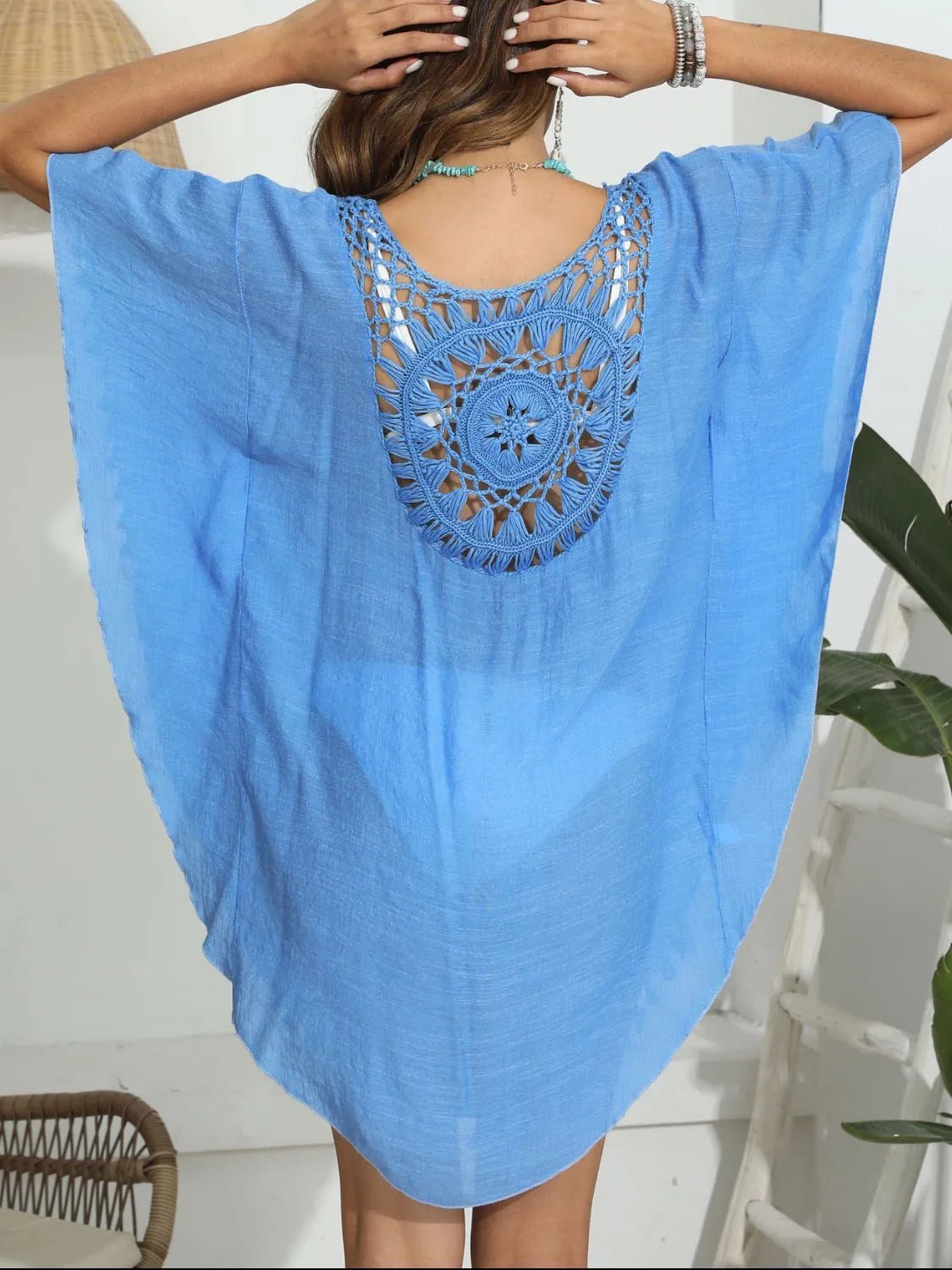 Tassel Crochet Round Neck Cover-Up - Lookzlike