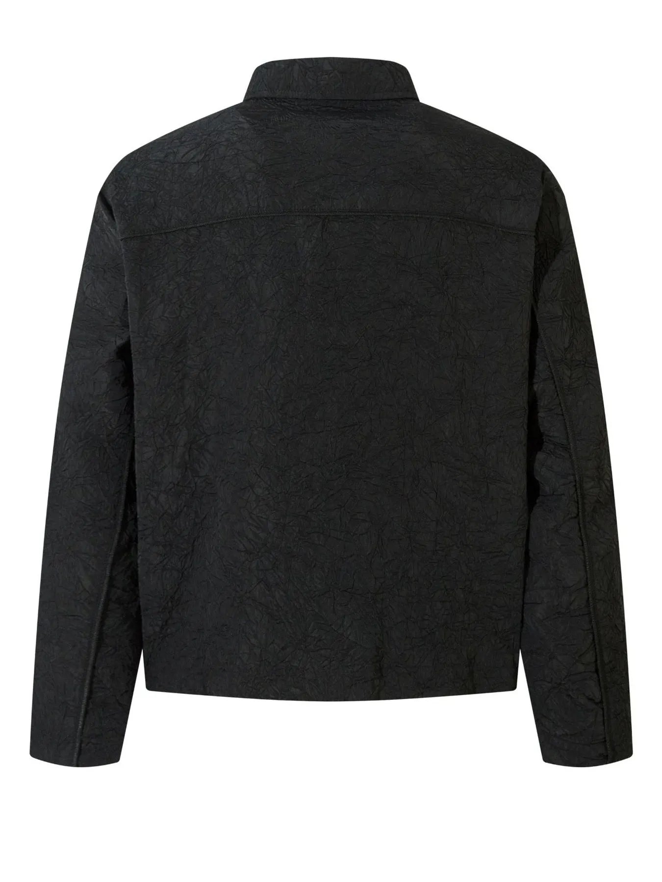 Textured Bomber Collared Neck Zip Up Jacket designed for comfort and style at Lookzlike