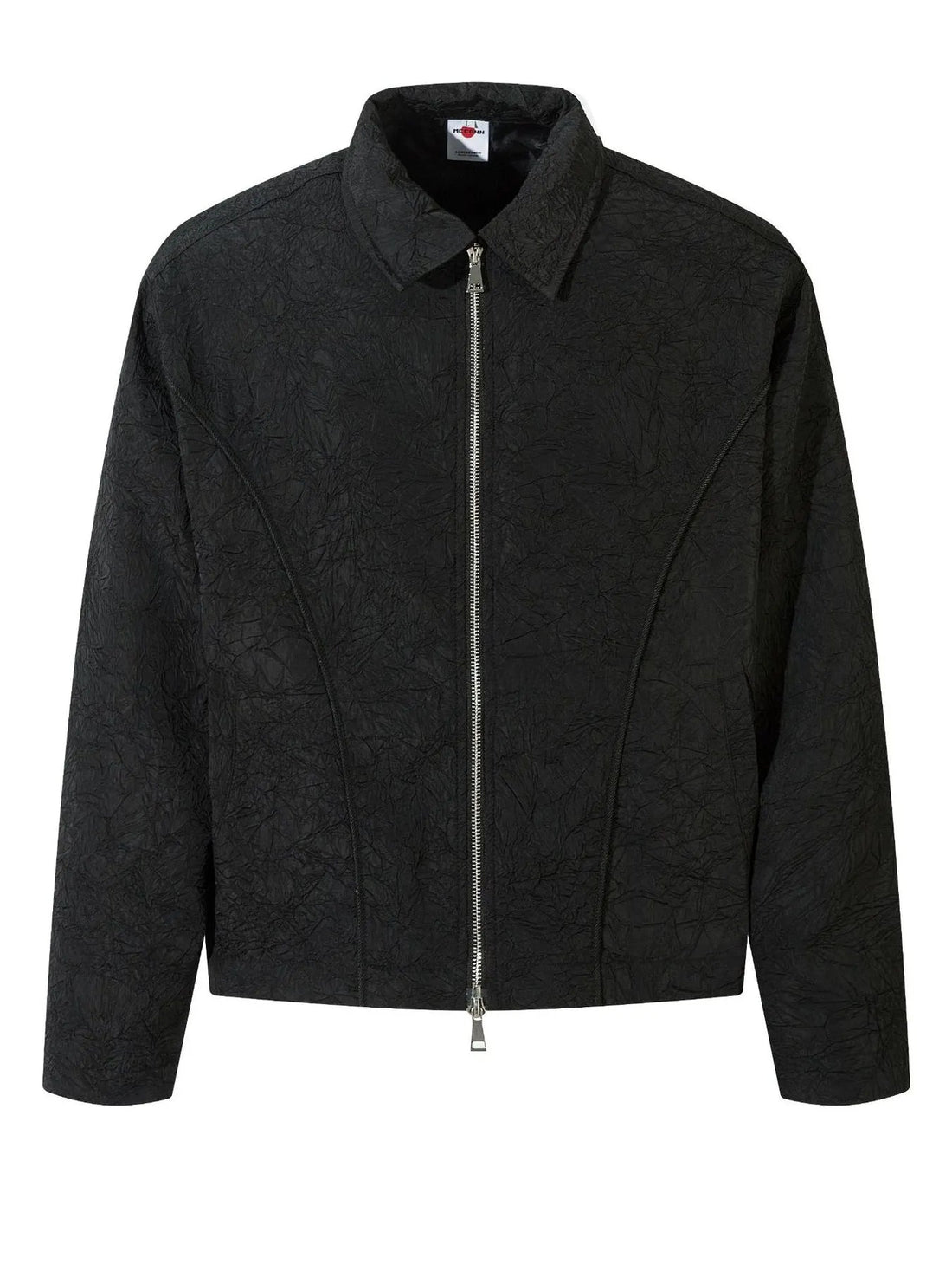 Textured Bomber Collared Neck Zip Up Jacket designed for comfort and style at Lookzlike