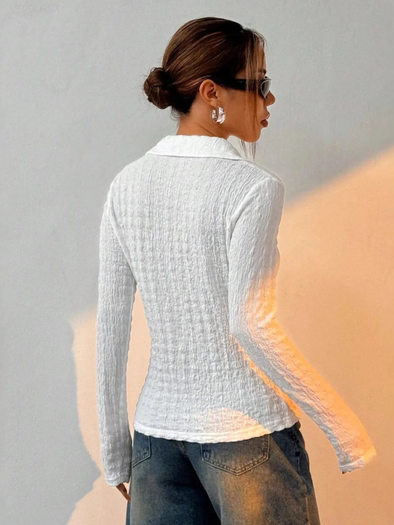 Textured Button-Up Shirt - Lookzlike