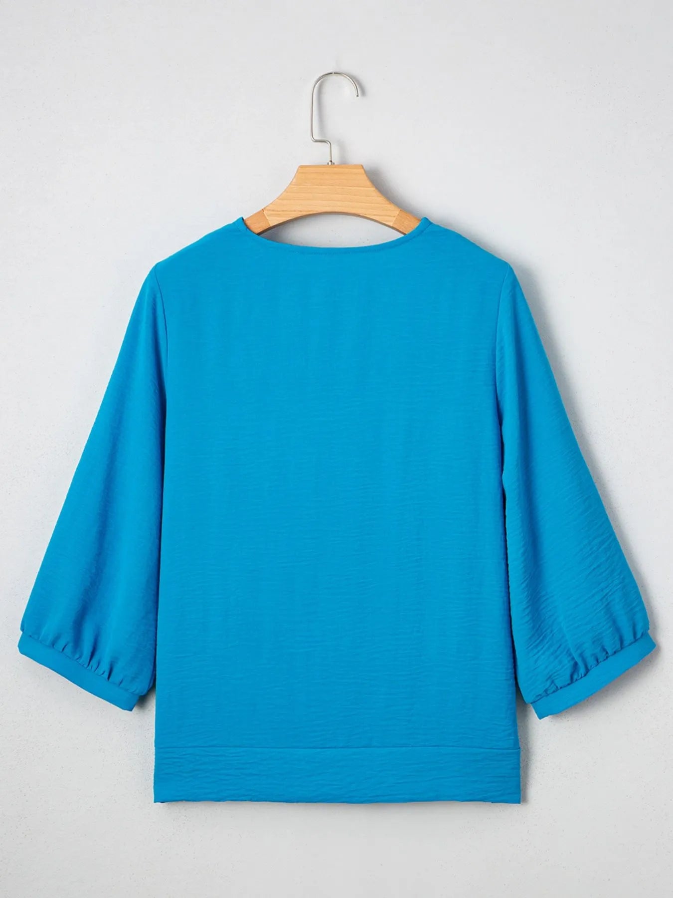 Textured Frill Smocked V-Neck Blouse - Lookzlike