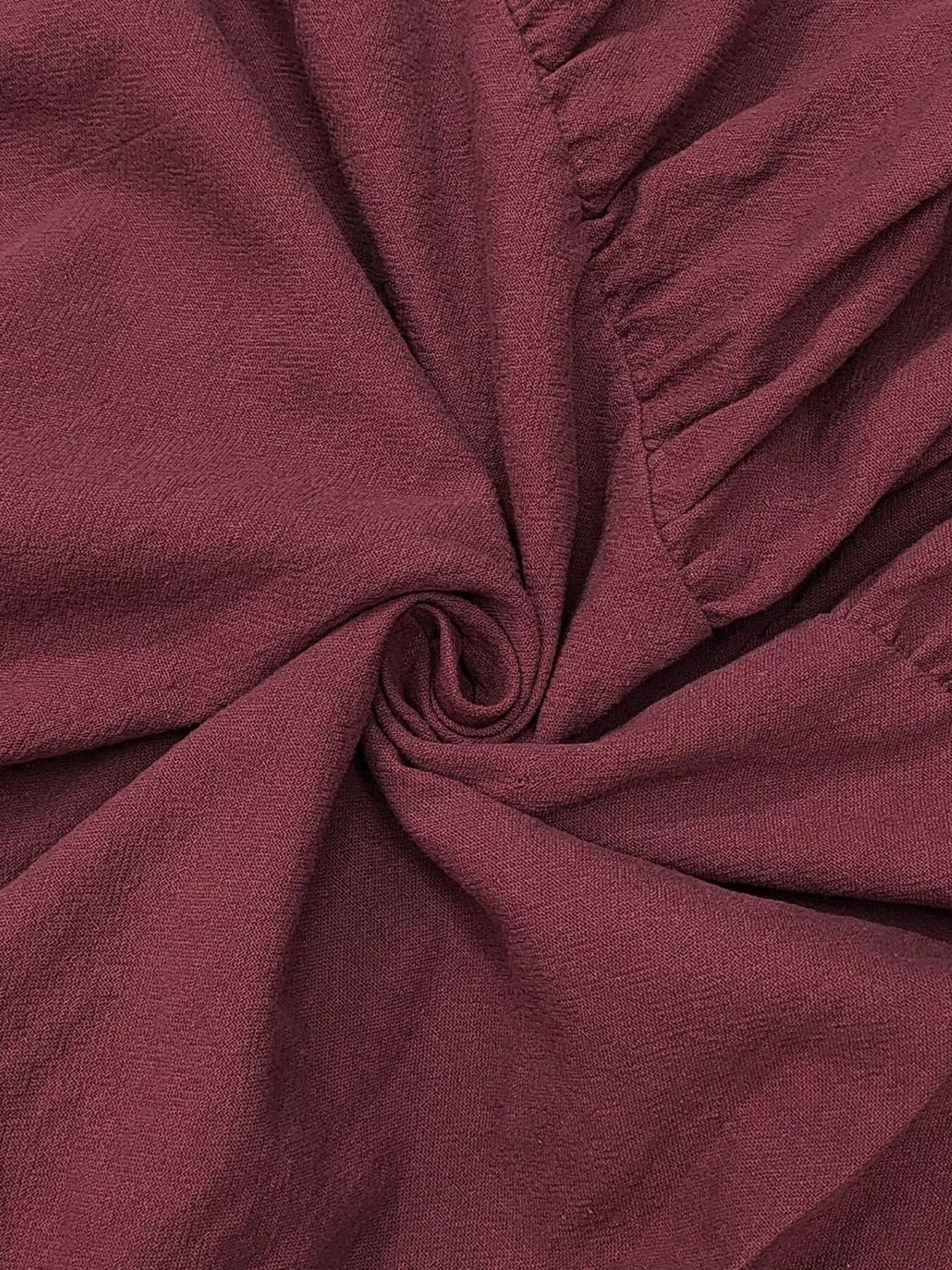 Tie Waist Long Sleeve Ruffled Hem Dress designed for comfort and style at Lookzlike