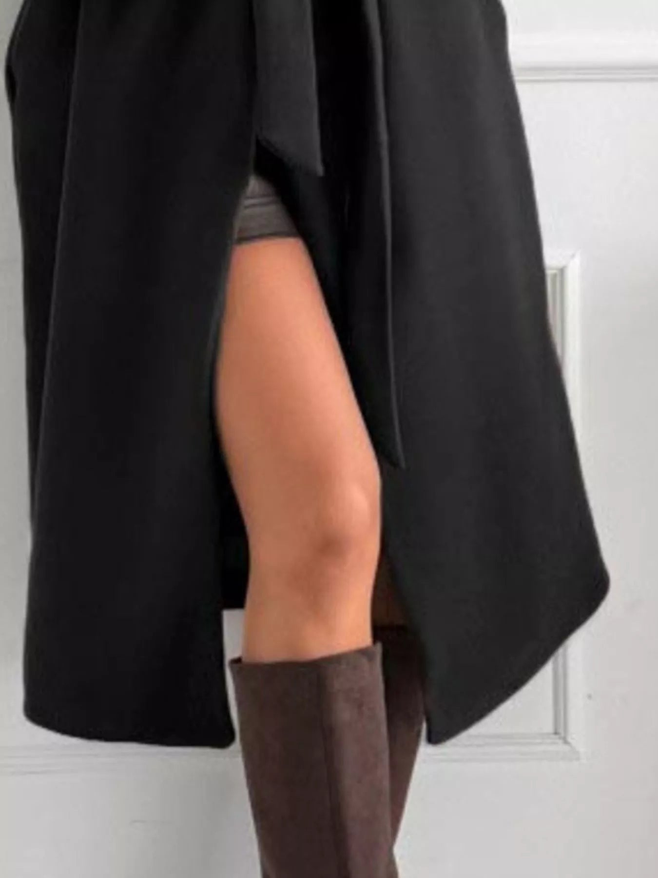 Tie Waist Longline Coat designed for comfort and style at Lookzlike