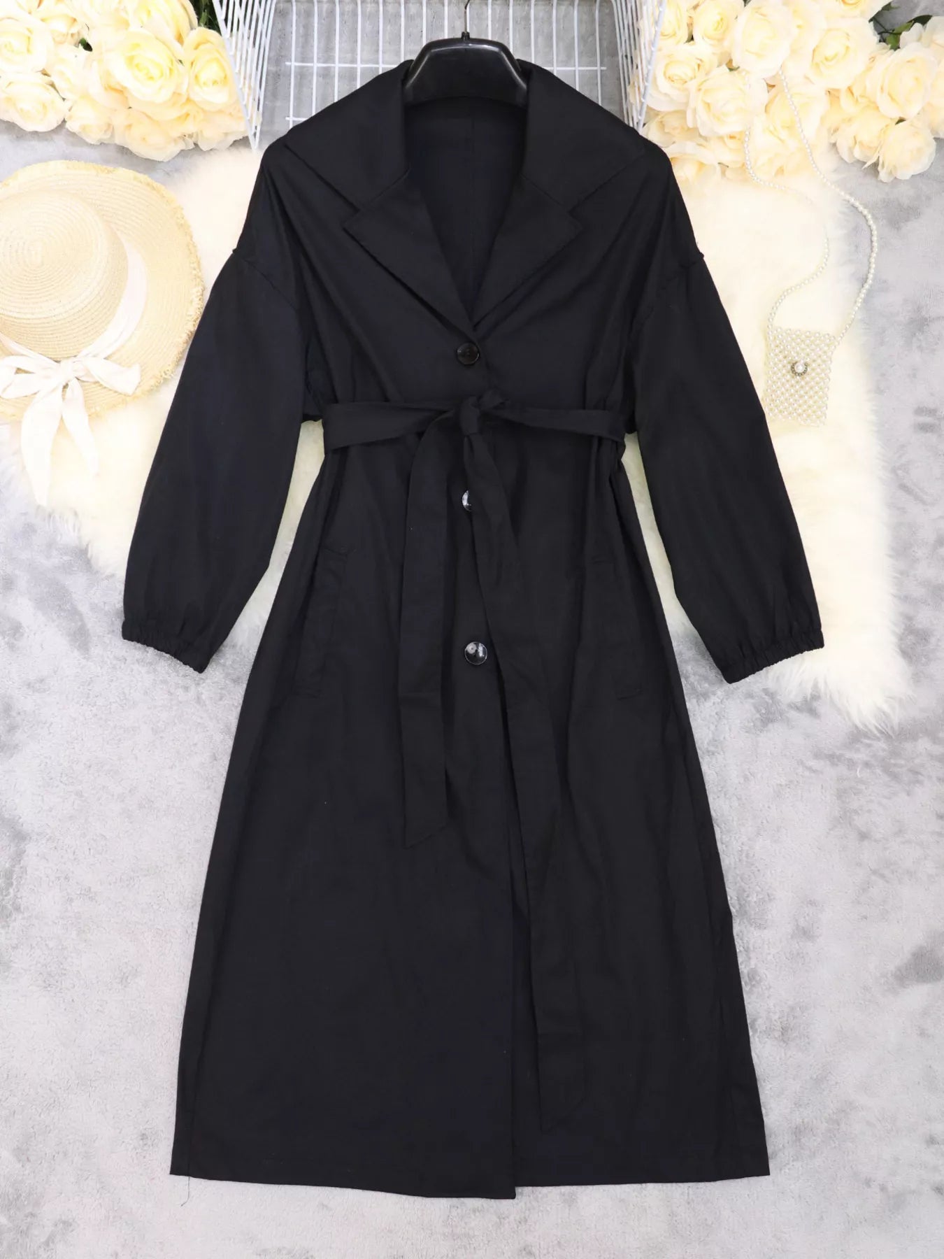 Tie Waist Midi Shirt Dress designed for comfort and style at Lookzlike
