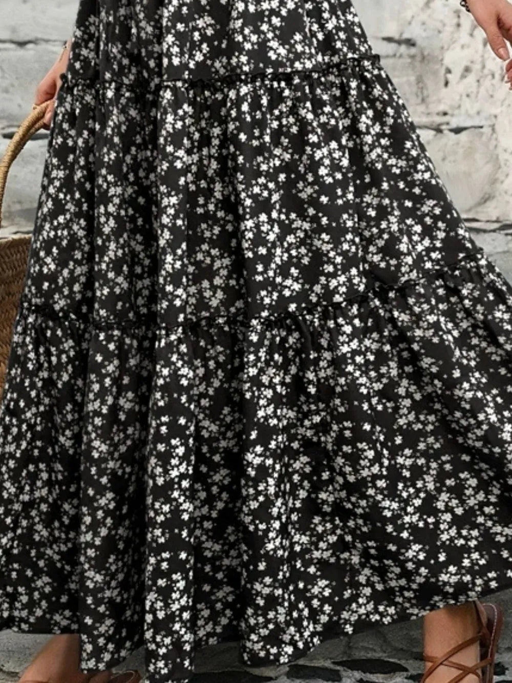 Tiered Floral Maxi Skirt - Lookzlike