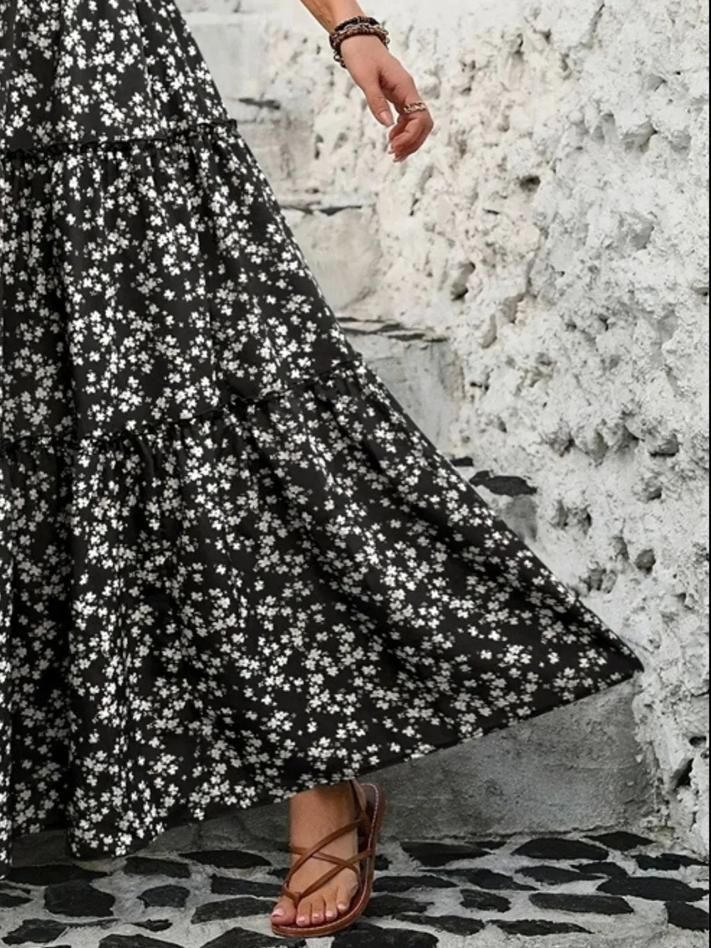 Tiered Floral Maxi Skirt - Lookzlike